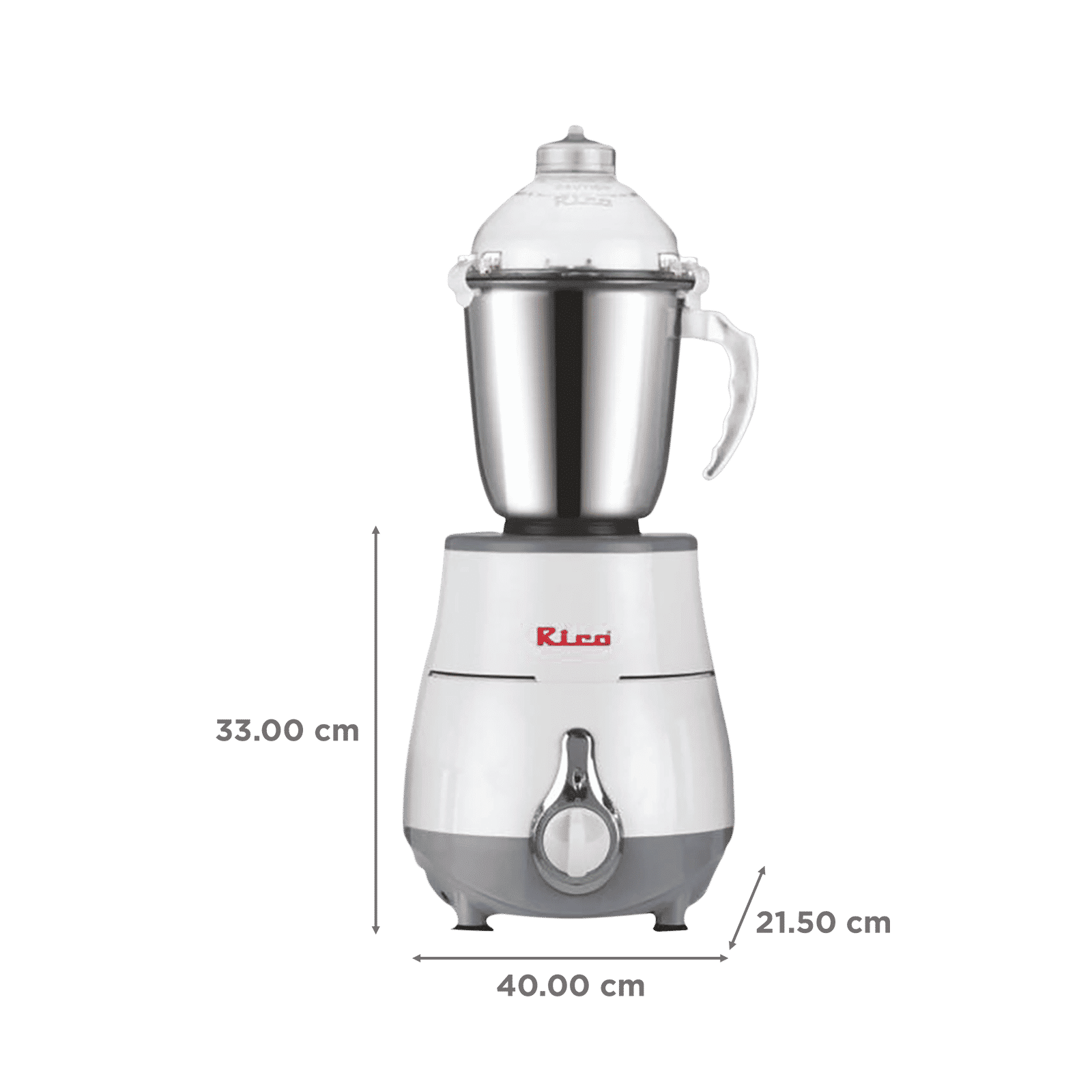 Rico 750 Watt 3 Jars Mixer Grinder (18000 RPM, Overload Protection, White)_3