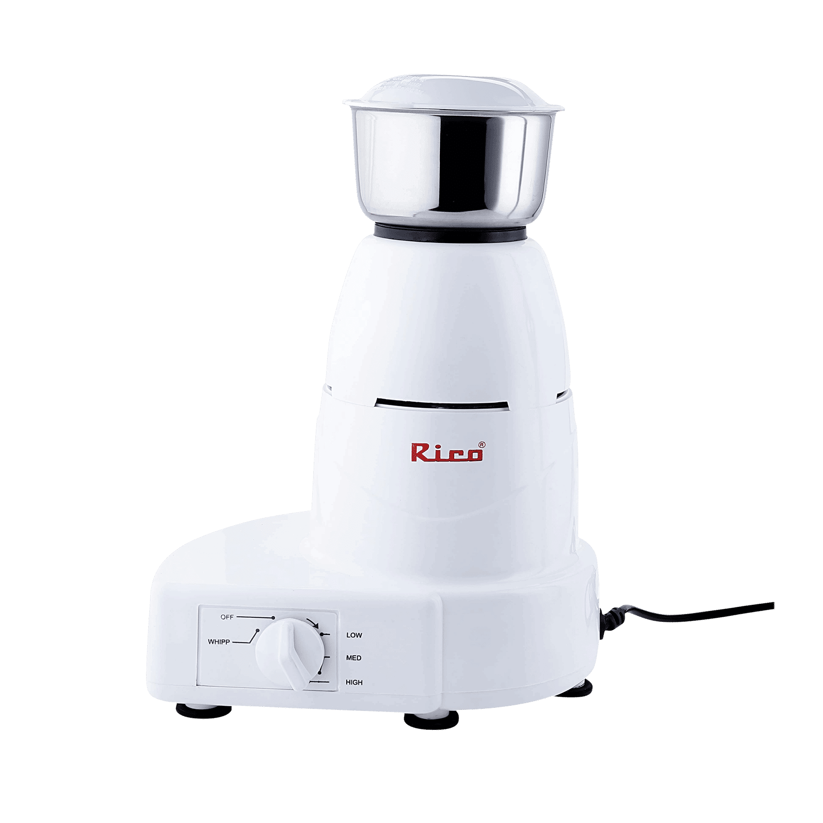 Rico MG 1803 750 Watt 3 Jars Mixer Grinder (18000 RPM, 3 Speed Control with Whip Option, White)_7