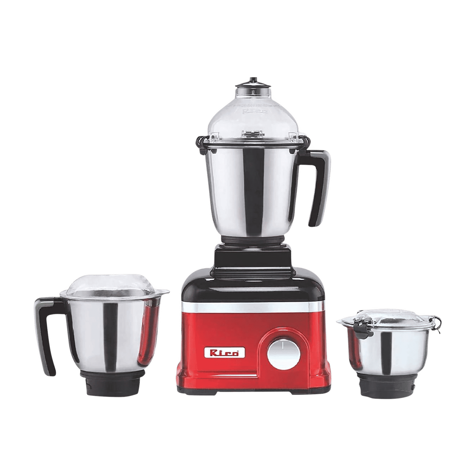 Rico MG1808 750 Watt 3 Jars Mixer Grinder (18000 RPM, 3 Speed Control with Whip Option, Red)_1