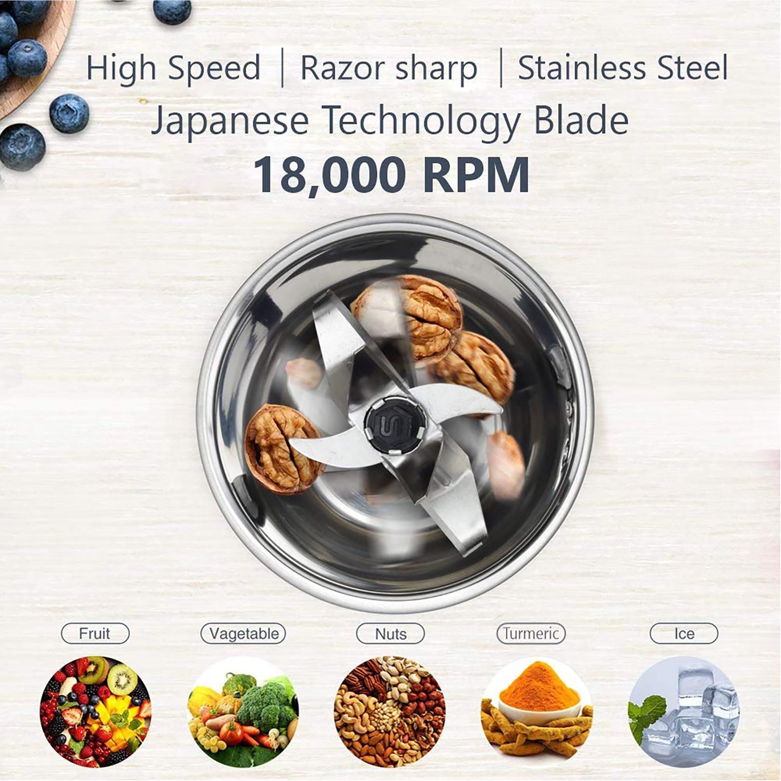 Rico MG1808 750 Watt 3 Jars Mixer Grinder (18000 RPM, 3 Speed Control with Whip Option, Red)_6