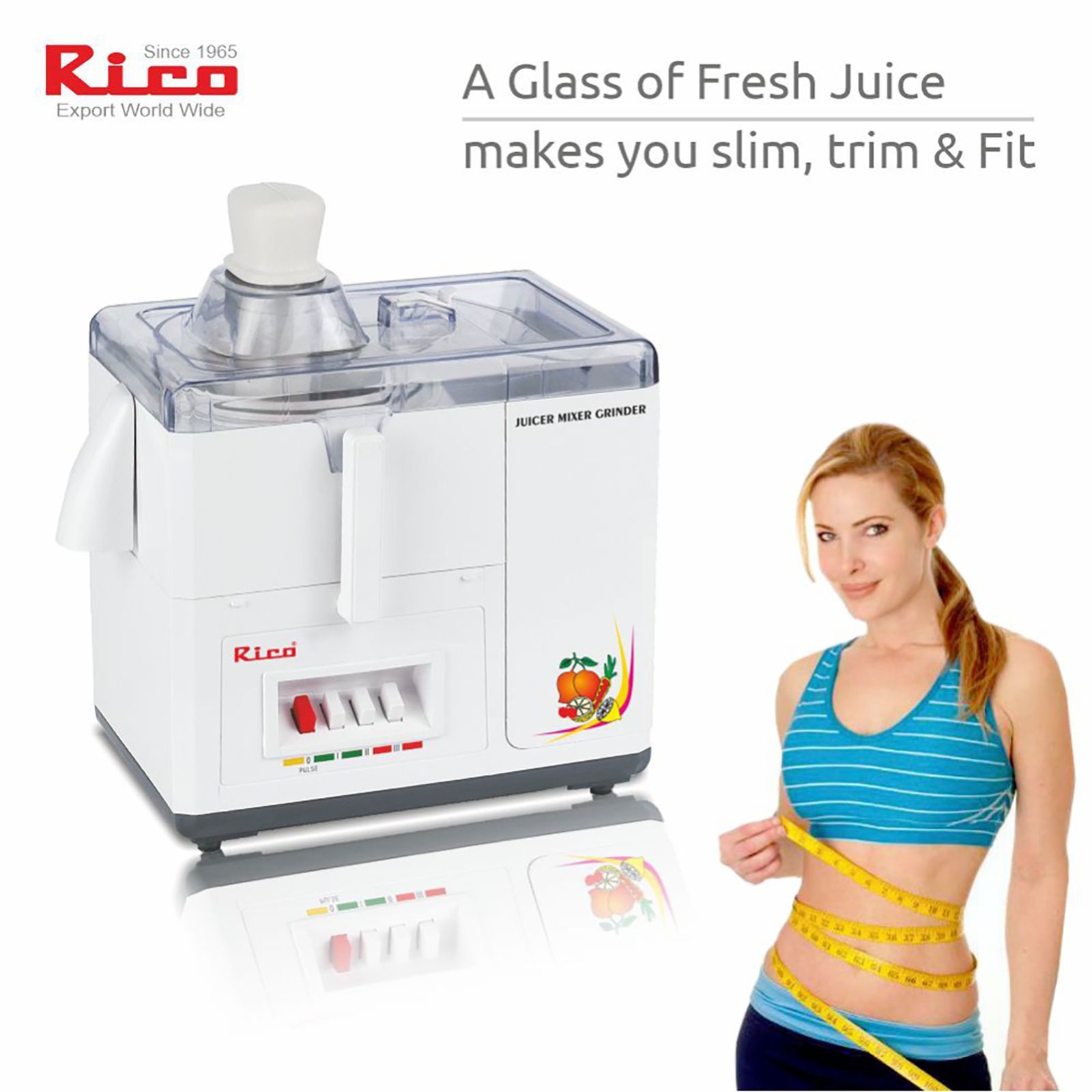 Rico 550 Watt 2 Jars Juicer Mixer Grinder (18000 RPM, Super Powerful Motor, White)_9