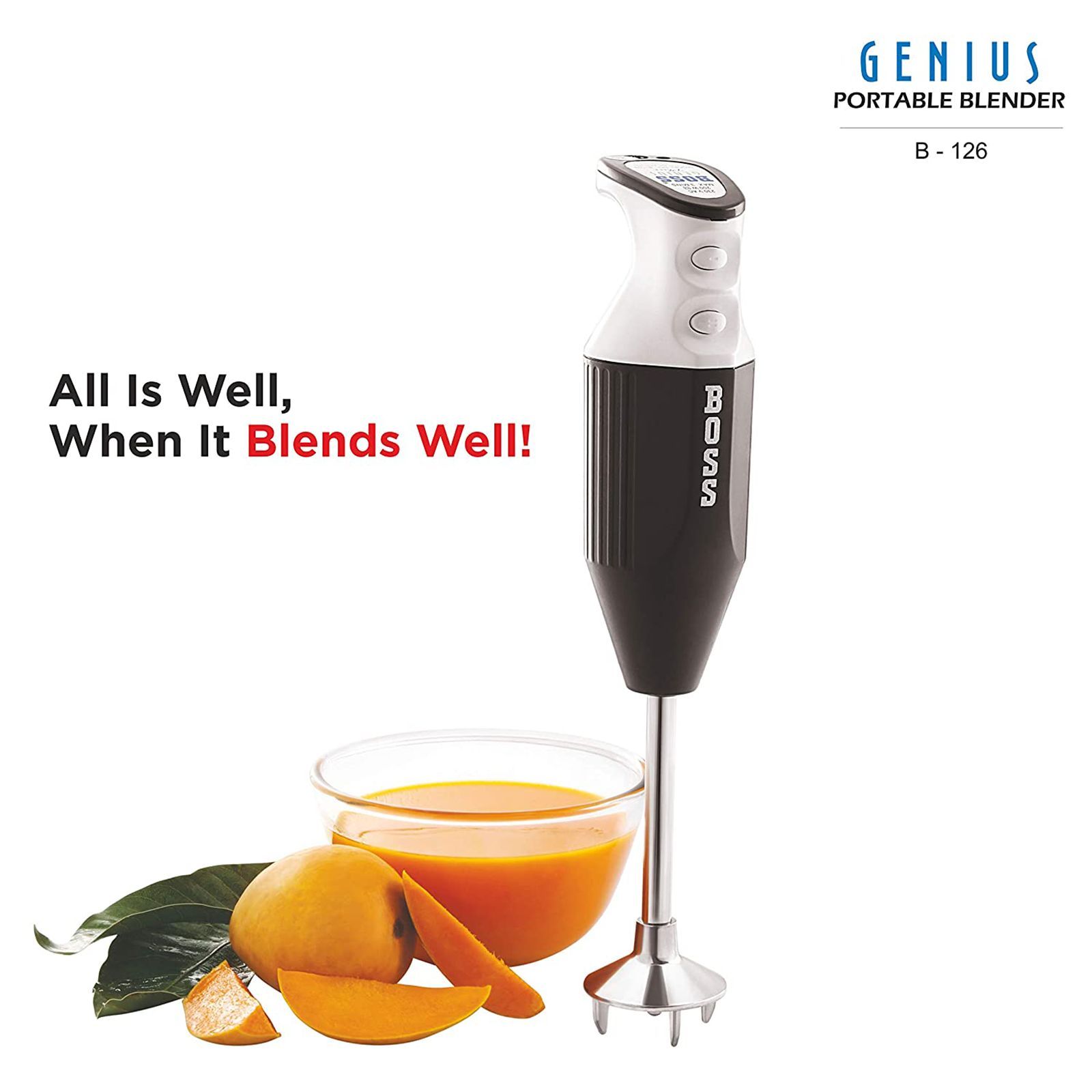 BOSS Genius 180 Watt 2 Speed Hand Blender with 4 Attachments (Push Button Control, Twin Black)_12