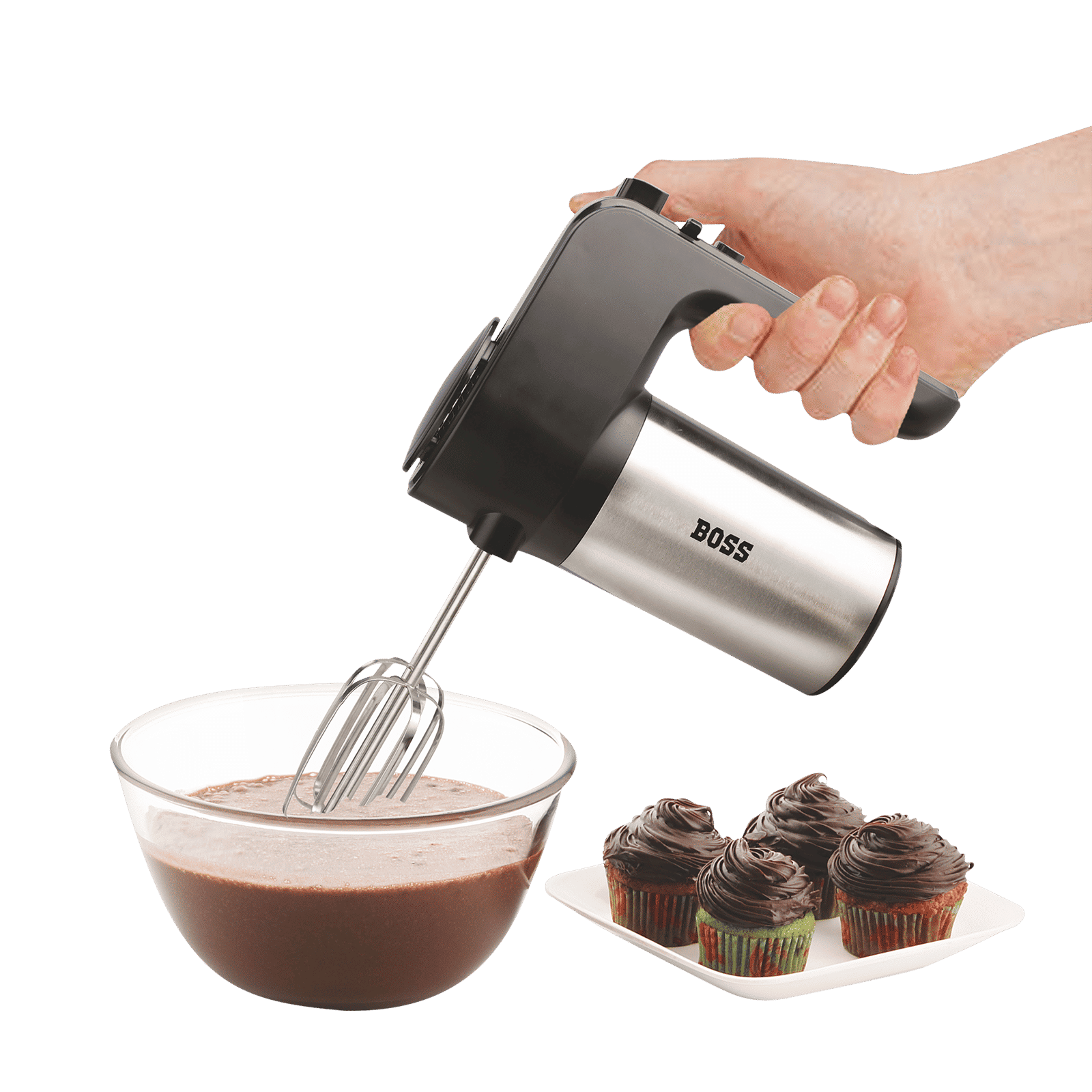 BOSS Whipmix 300 Watt 6 Speed Hand Mixer with 4 Attachments (Powerful Motor, Black)_8