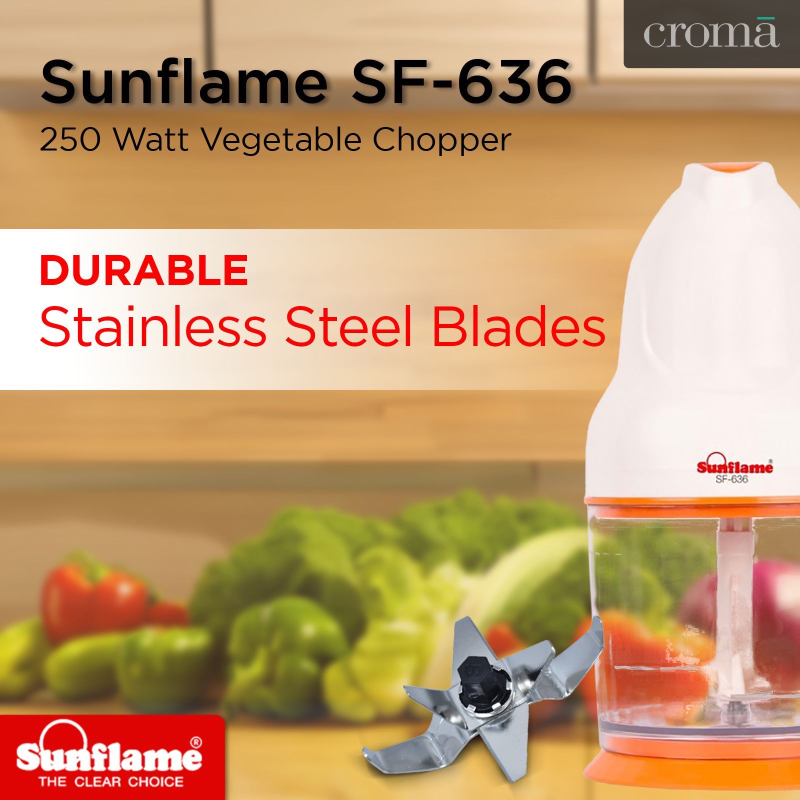 Sunflame SF-636 250 Watt Vegetable Chopper (White)_7