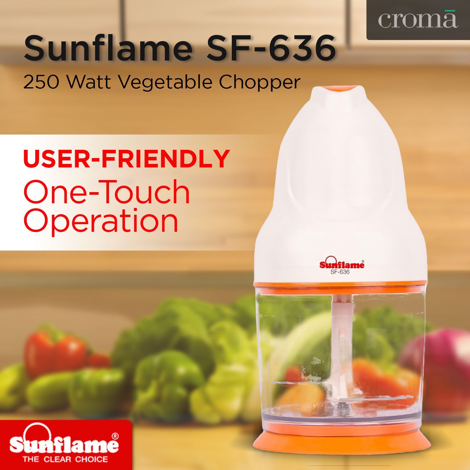 Sunflame SF-636 250 Watt Vegetable Chopper (White)_8