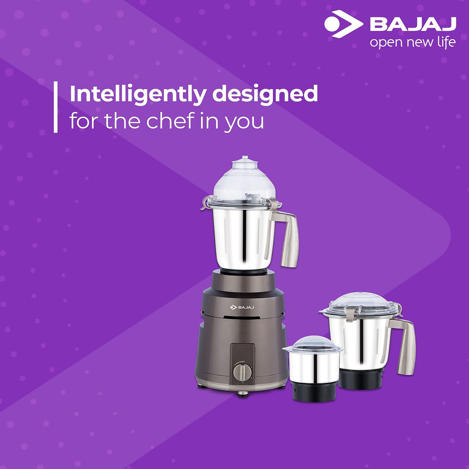 BAJAJ Herculo 1000 Watt 3 Jars Mixer Grinder (Nutri Pro Feature, Coffee Brown) BAJAJ Herculo 1000 Watt 3 Jars Mixer Grinder (Nutri Pro Feature, Coffee Brown)_14