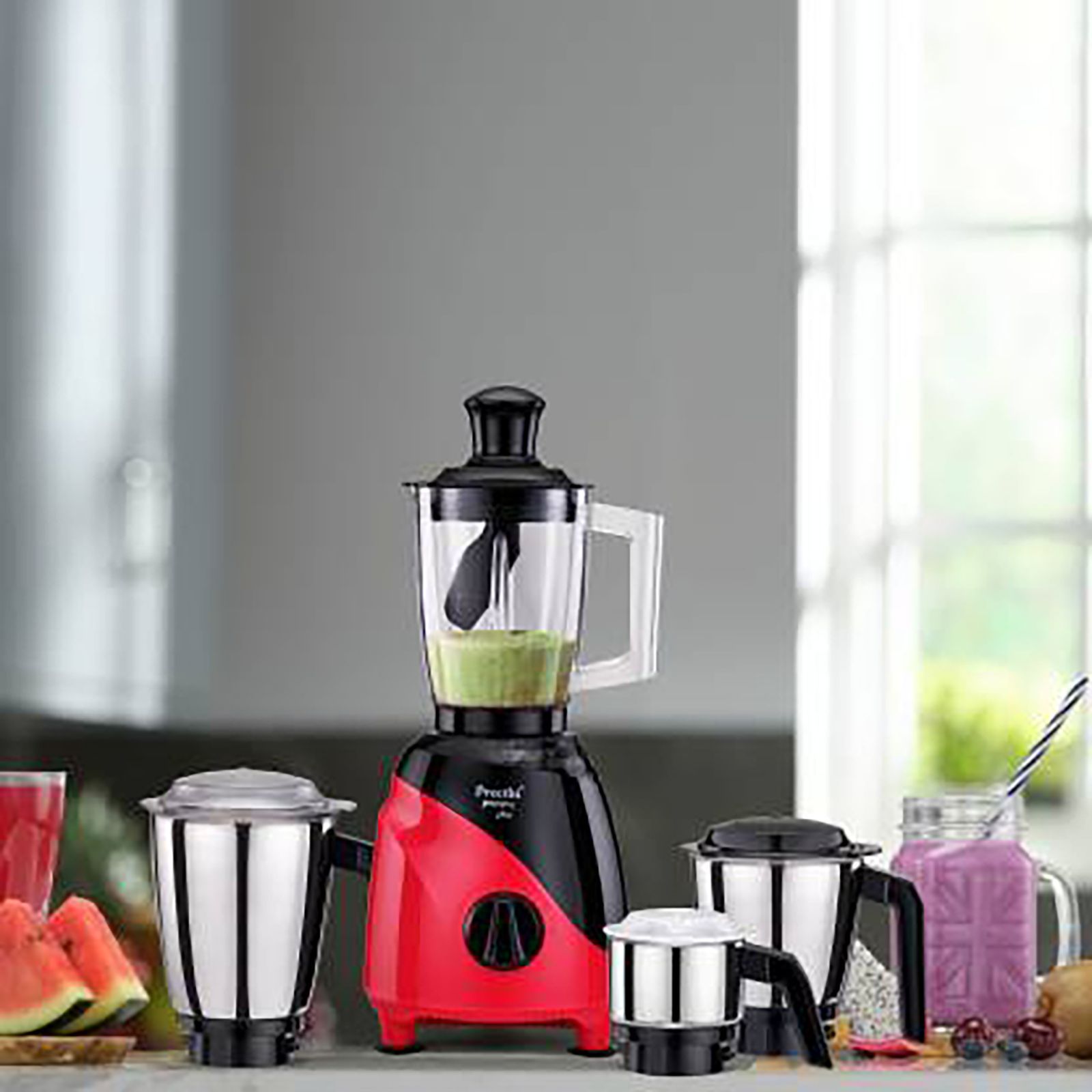 Preethi Peppy Plus 750 Watt 4 Jars Mixer Grinder (21000 RPM, Motor Cooling Booster Technology, Red & Black)_18