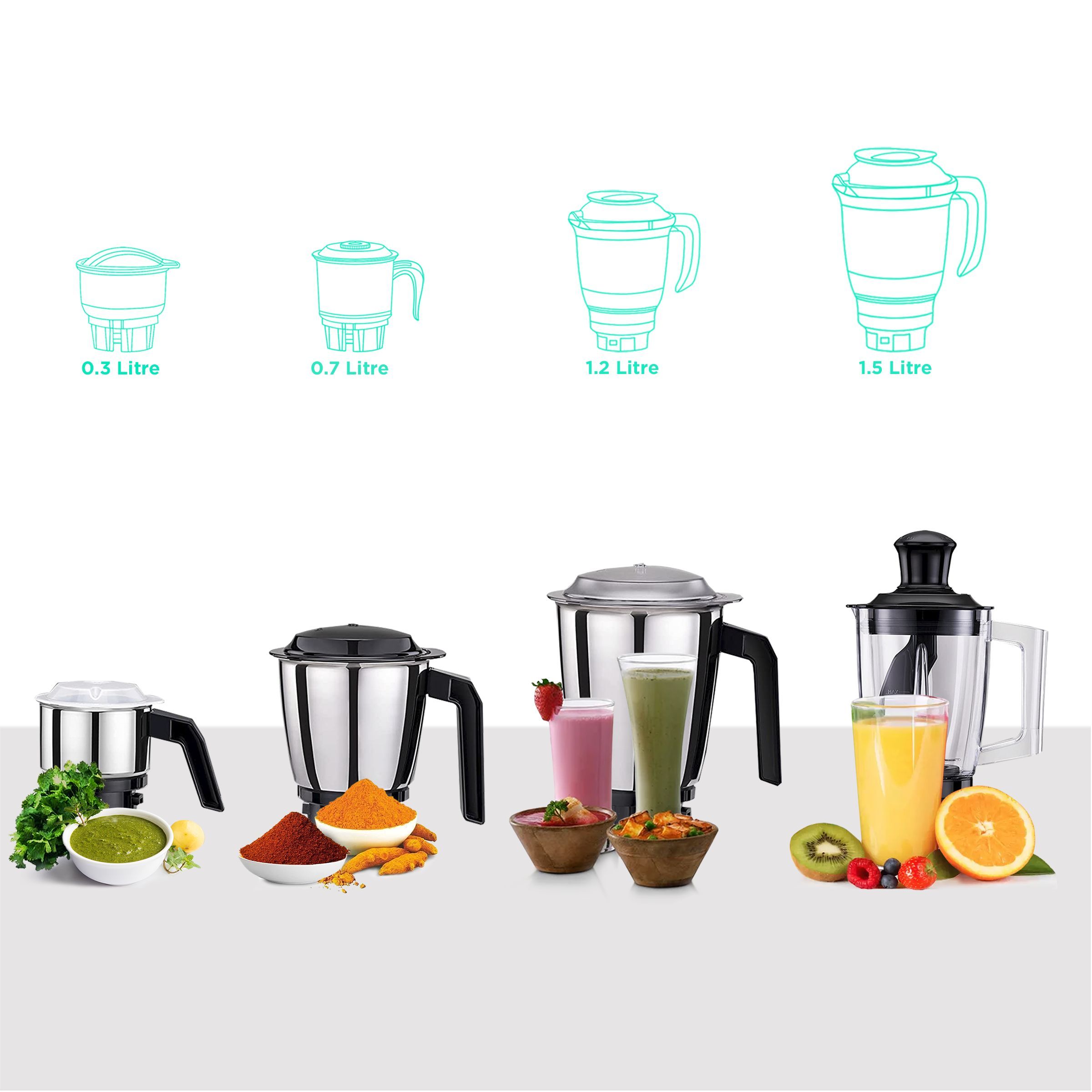 Preethi Peppy Plus 750 Watt 4 Jars Mixer Grinder (21000 RPM, Motor Cooling Booster Technology, Red & Black)_4