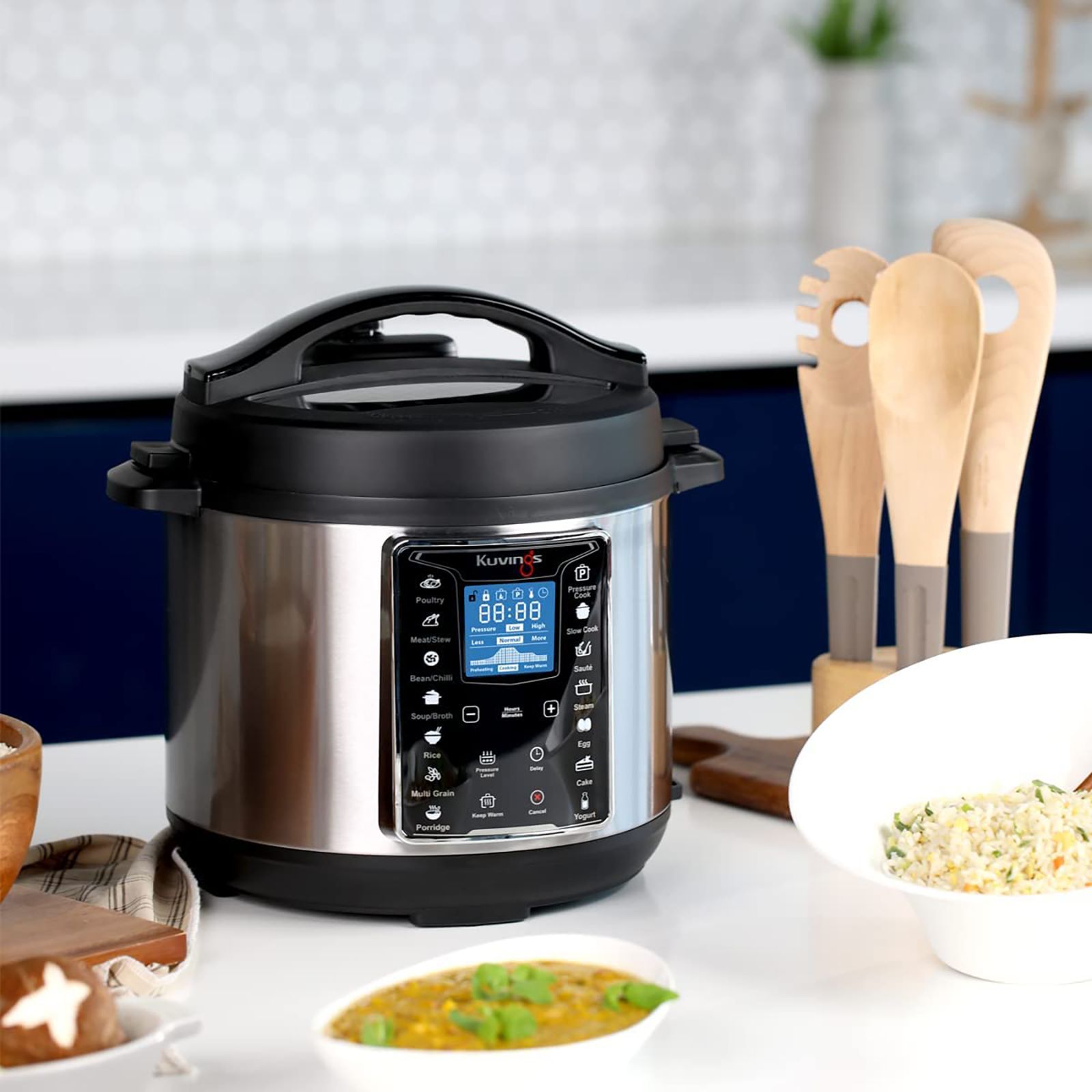 Kuvings Multipot 6 Litres Electric Rice Cooker With LCD Screen & Cooking Progress Indicator (Dark Silver)_4