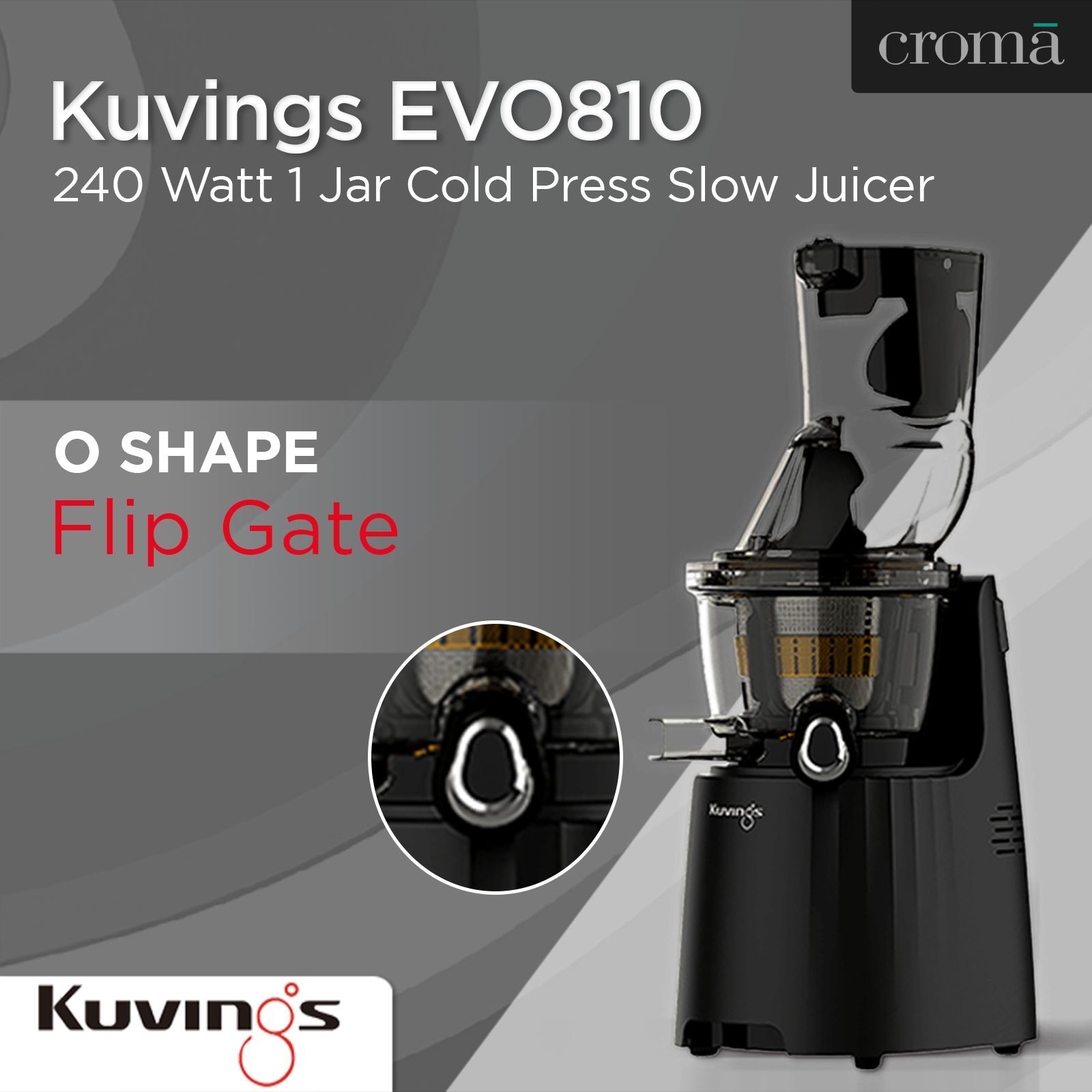 Kuvings EVO810 240 Watt 1 Jar Cold Press Slow Juicer (50 RPM, 3-in-1 Multi Function, Black) Kuvings EVO810 240 Watt 1 Jar Cold Press Slow Juicer (50 RPM, 3-in-1 Multi Function, Black)_9