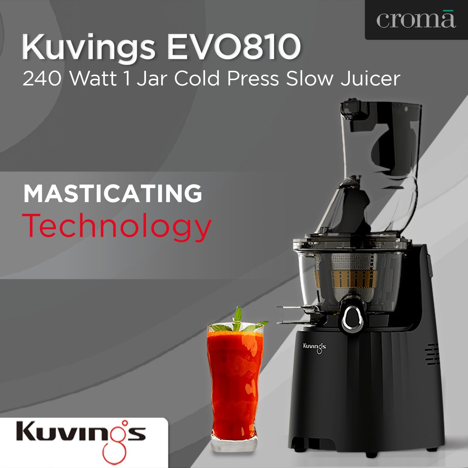 Kuvings EVO810 240 Watt 1 Jar Cold Press Slow Juicer (50 RPM, 3-in-1 Multi Function, Black) Kuvings EVO810 240 Watt 1 Jar Cold Press Slow Juicer (50 RPM, 3-in-1 Multi Function, Black)_10