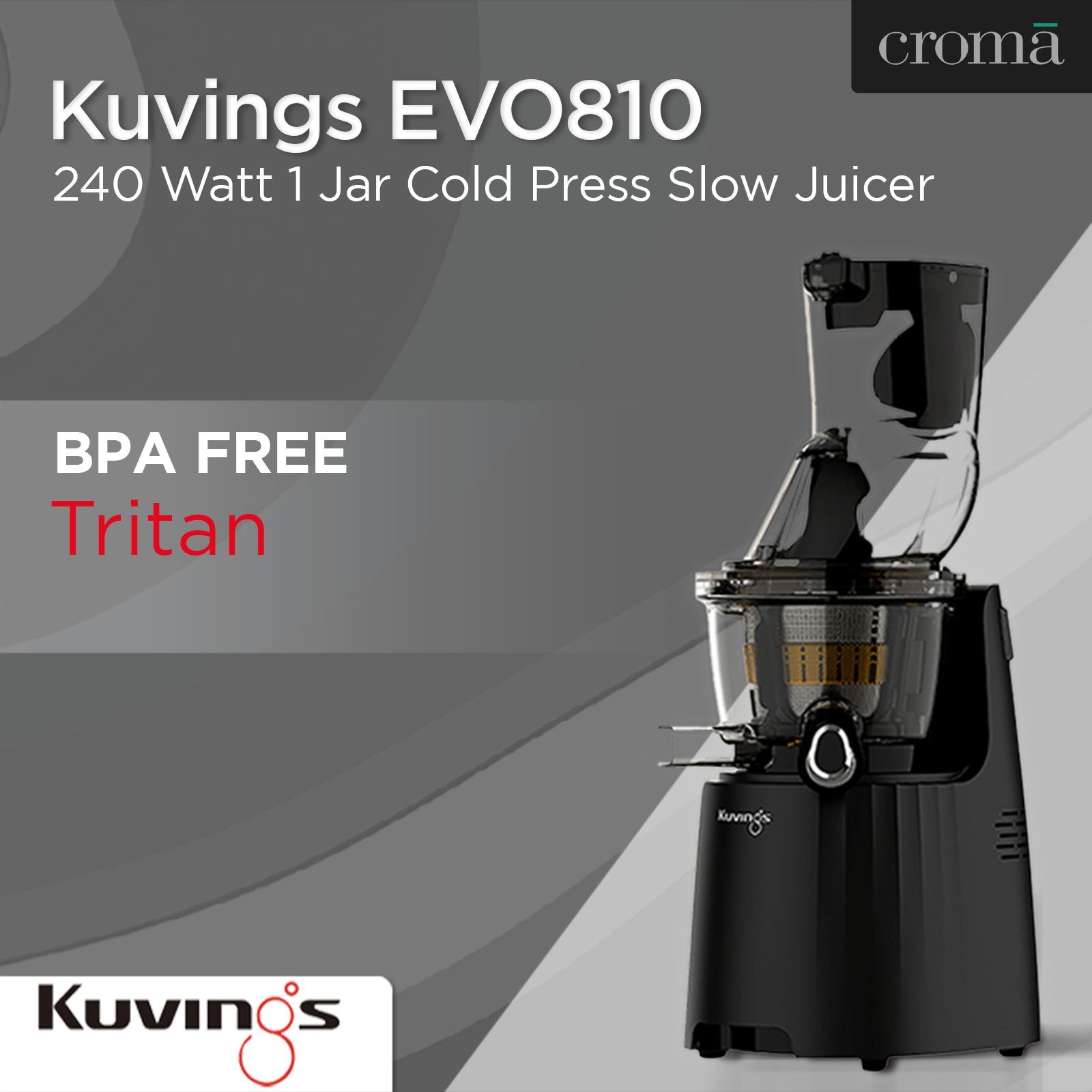 Kuvings EVO810 240 Watt 1 Jar Cold Press Slow Juicer (50 RPM, 3-in-1 Multi Function, Black) Kuvings EVO810 240 Watt 1 Jar Cold Press Slow Juicer (50 RPM, 3-in-1 Multi Function, Black)_11