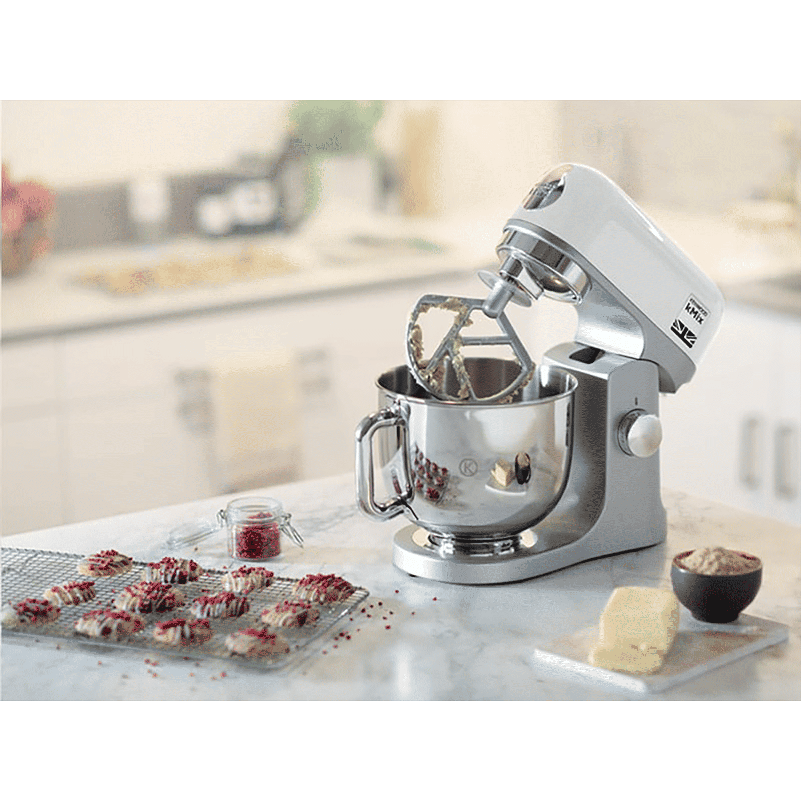 KENWOOD kMix 1000 Watt Stand Mixer (Fold Function, 0W20011137, White)_8