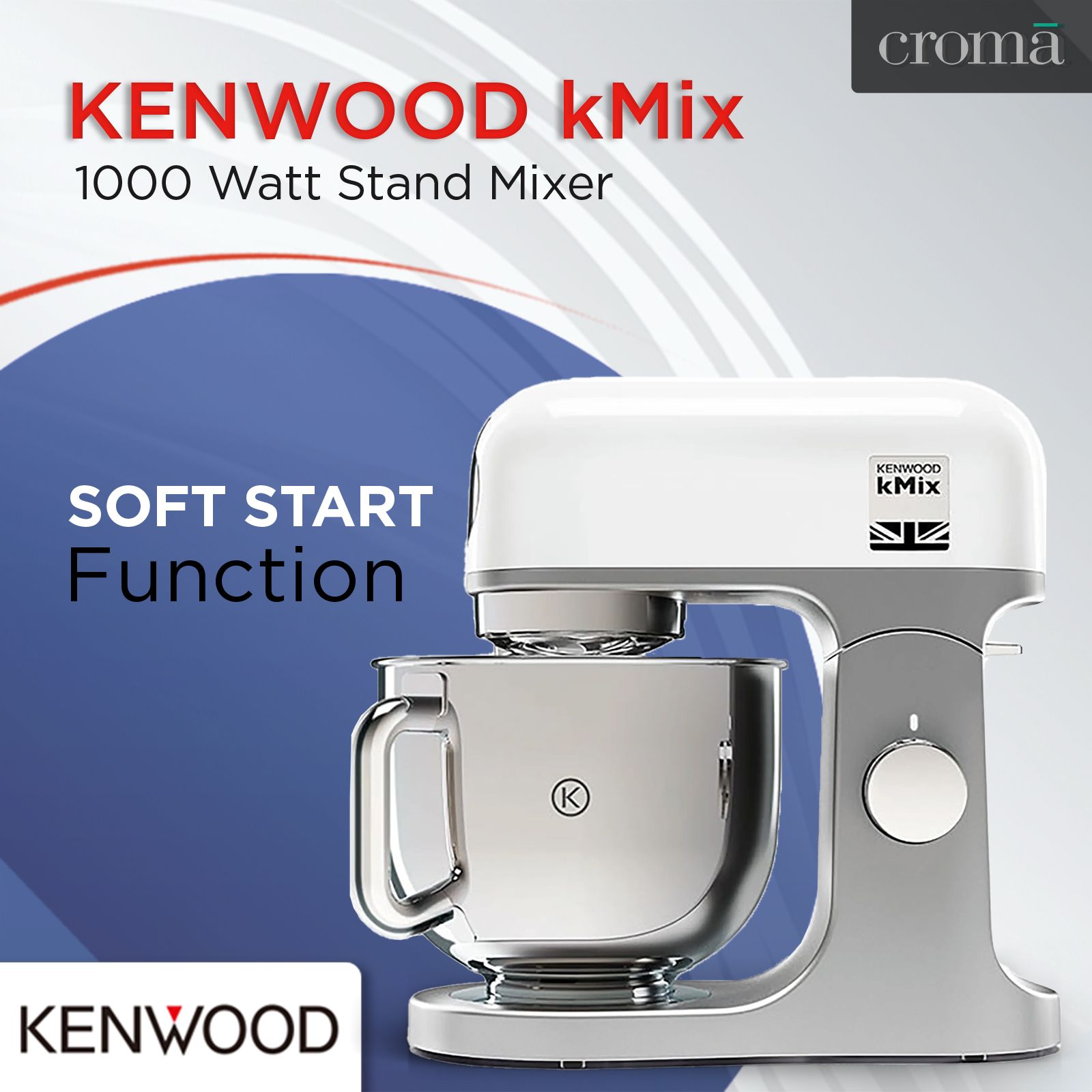 KENWOOD kMix 1000 Watt Stand Mixer (Fold Function, Black)_5