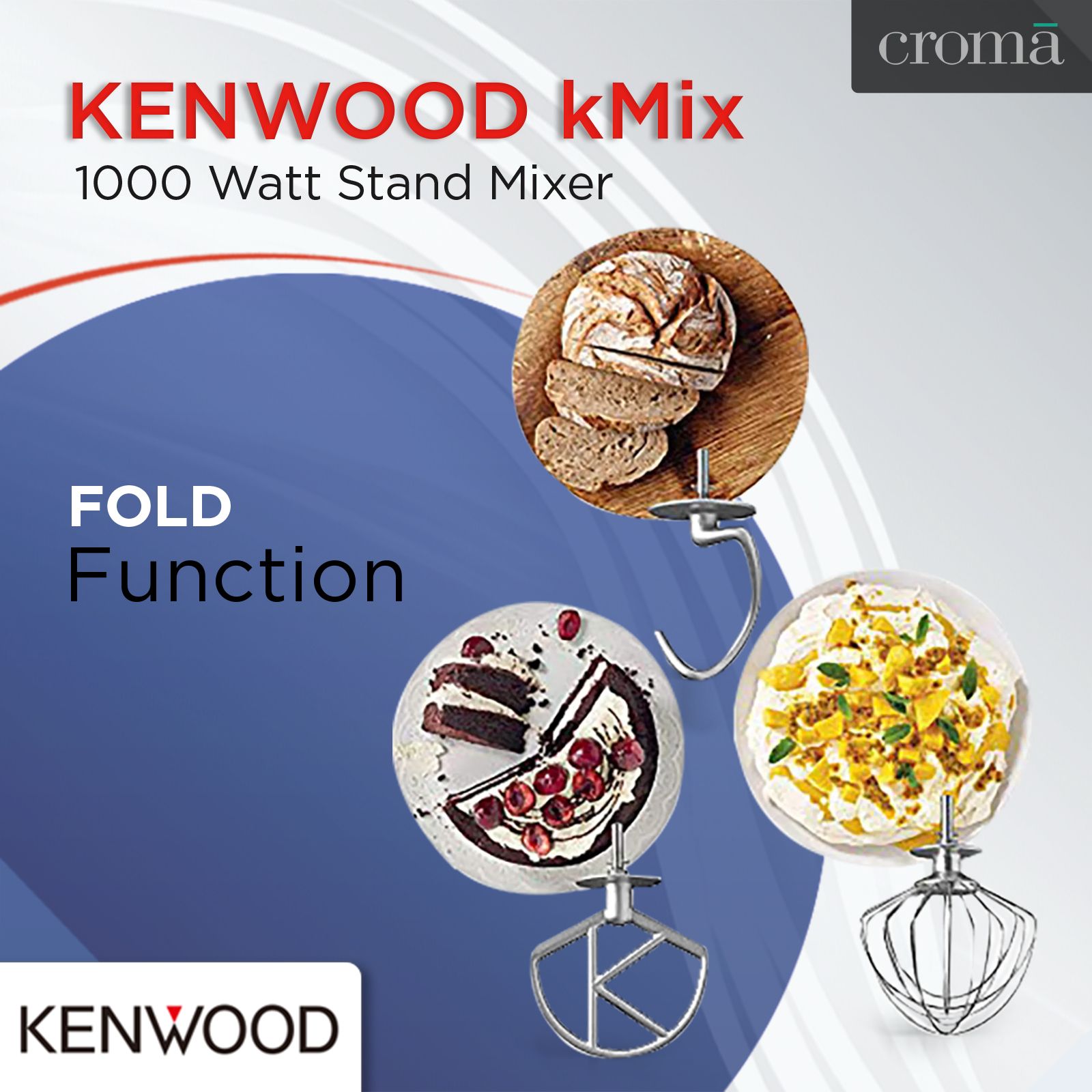 KENWOOD kMix 1000 Watt Stand Mixer (Fold Function, Black)_8