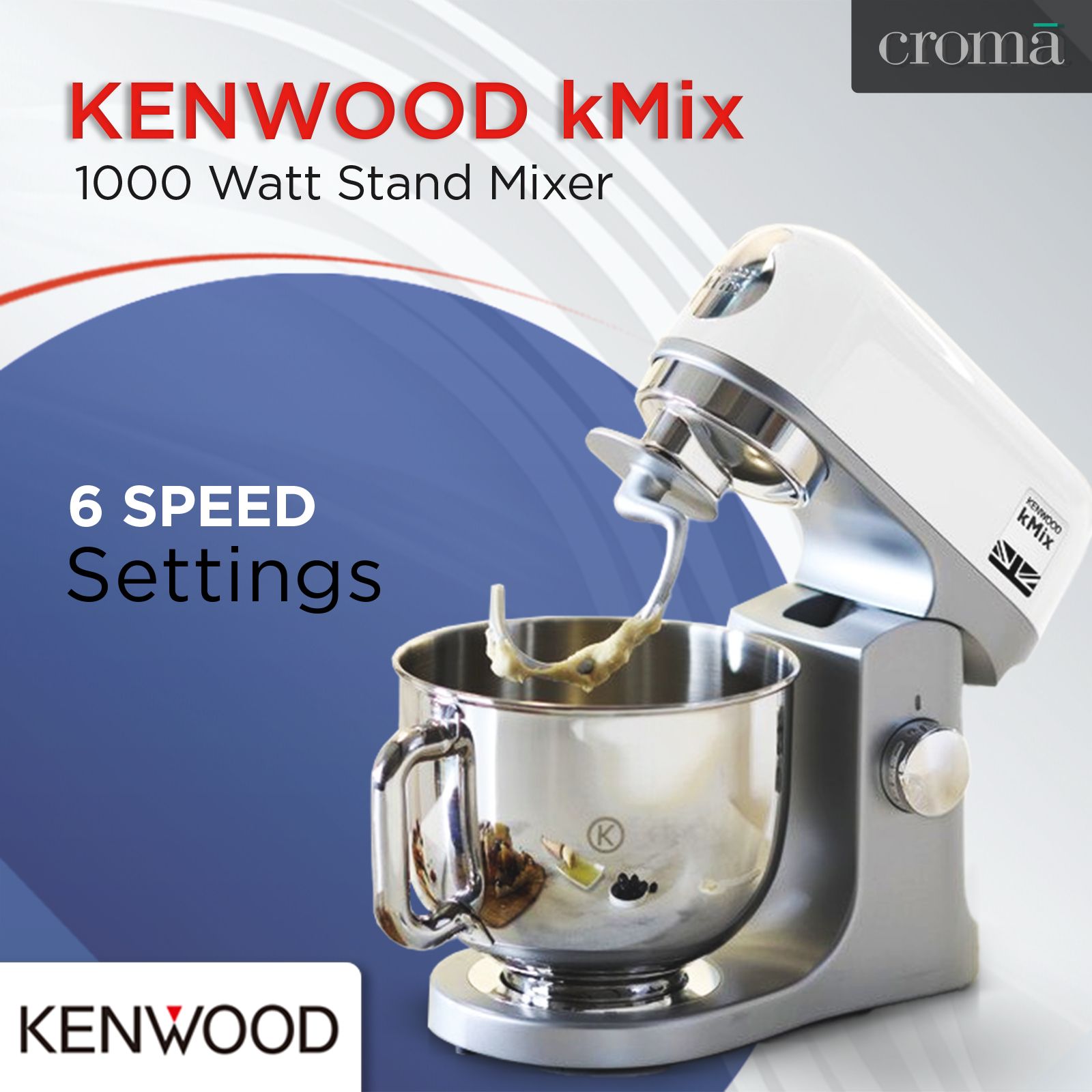 KENWOOD kMix 1000 Watt Stand Mixer (Fold Function, Black)_10