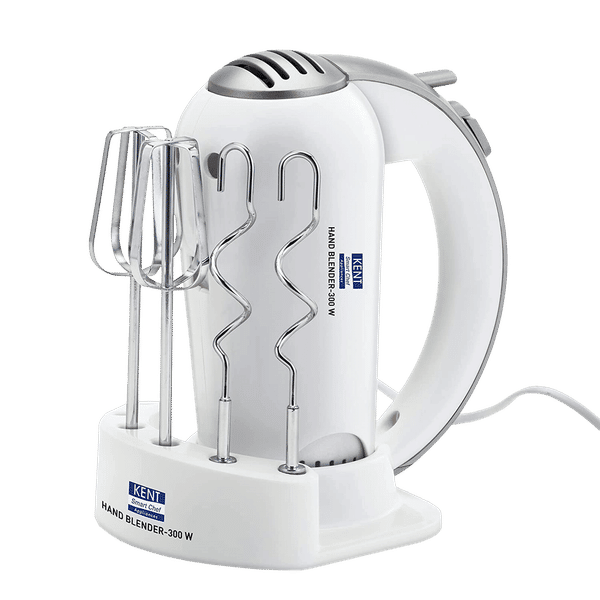 KENT 300 Watt 5 Speed Hand Blender with 4 Attachments (Overload Protection, White)_1