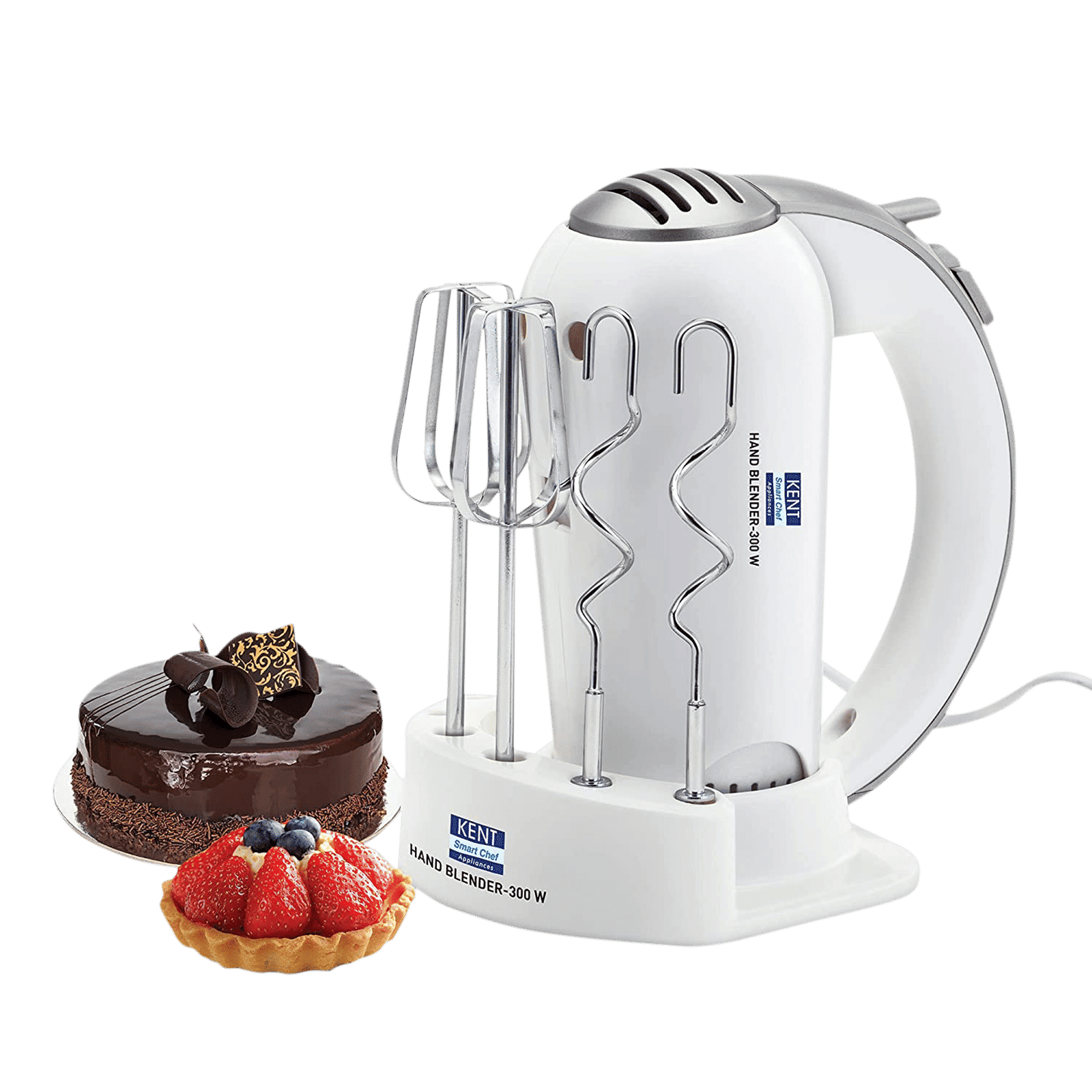 KENT 300 Watt 5 Speed Hand Blender with 4 Attachments (Overload Protection, White)_3