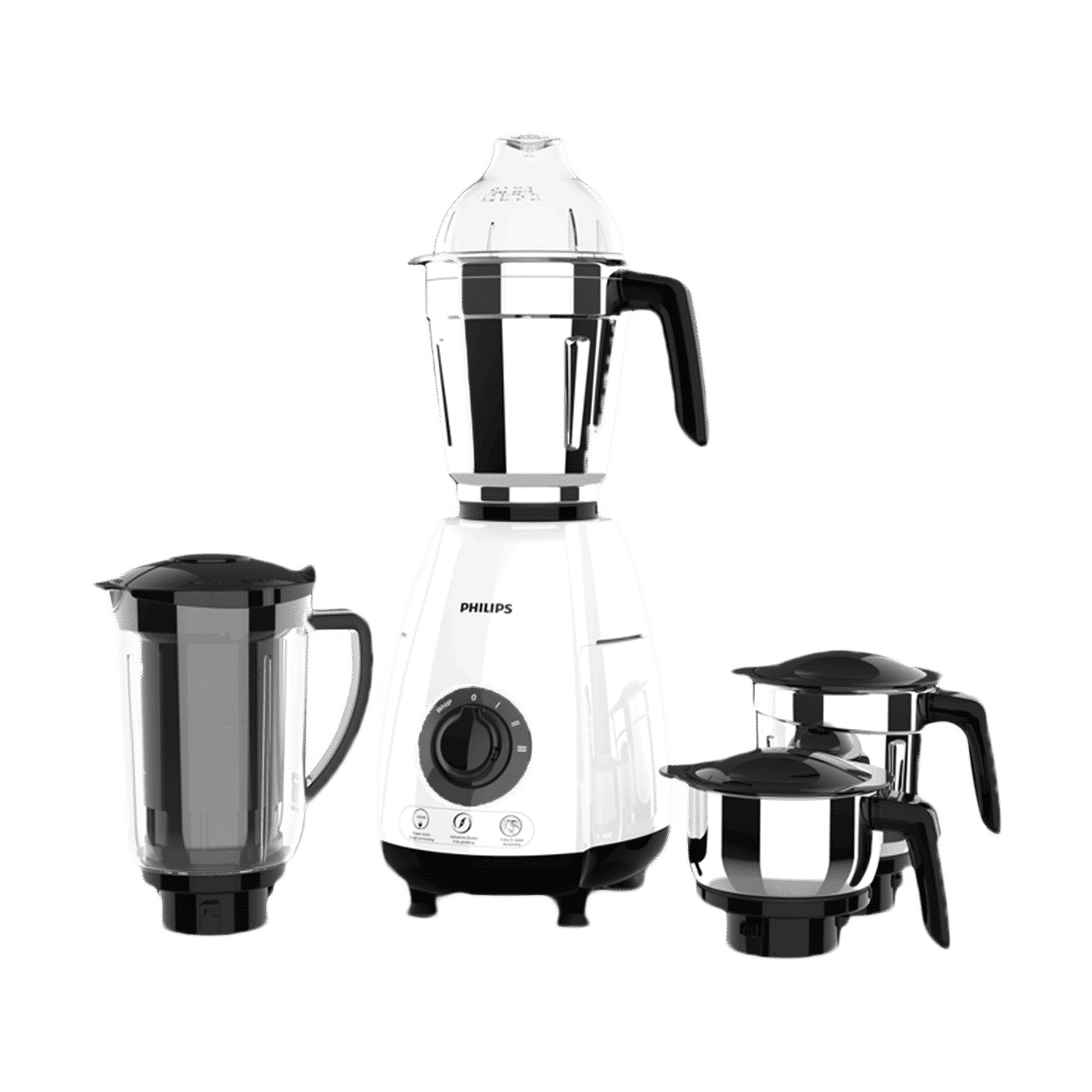 PHILIPS 1000 Watt 4 Jars Juicer Mixer Grinder (22000 RPM, Rotary Knob Control, Black/White)_1