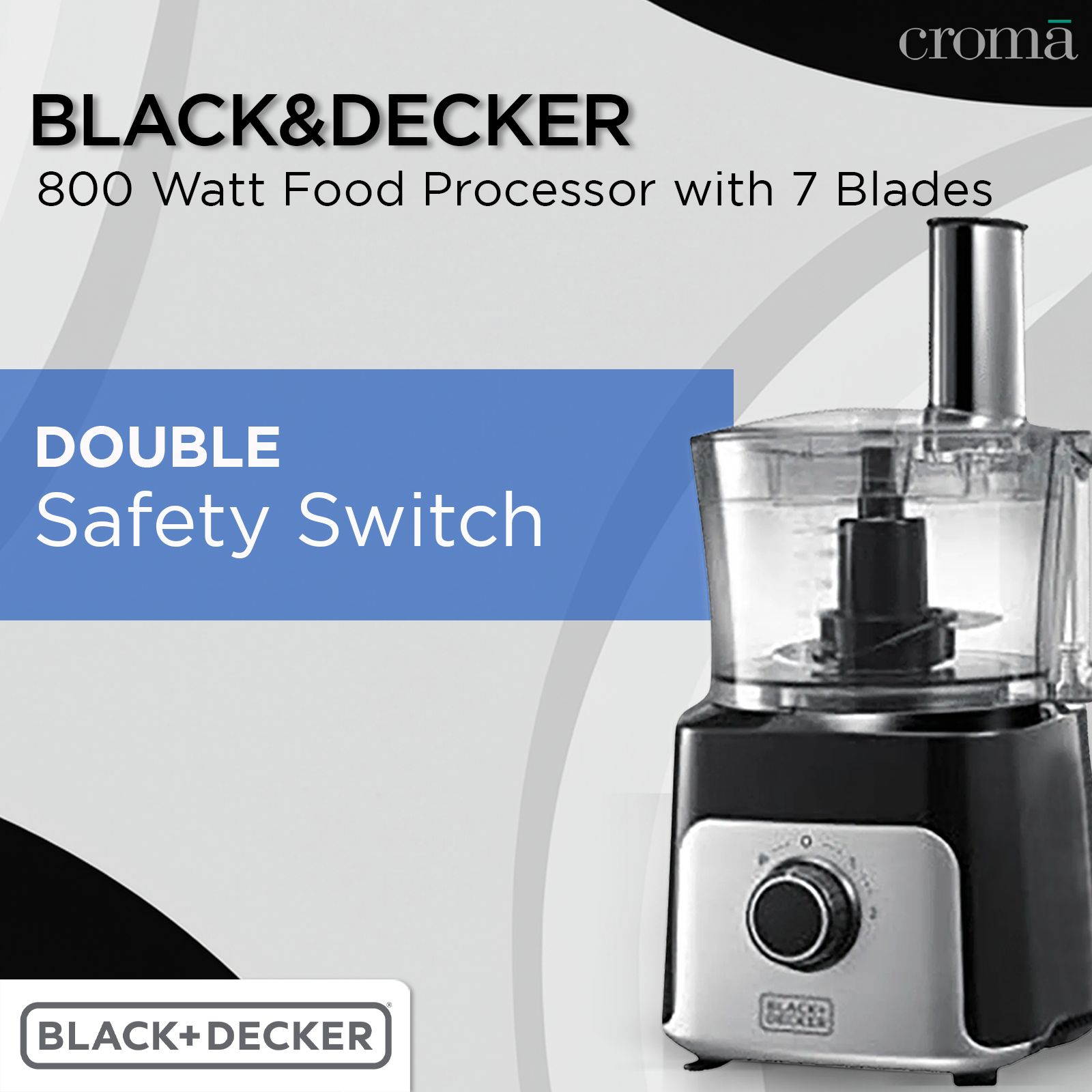 BLACK&DECKER 800 Watt Food Processor with 7 Blades (Black) BLACK&DECKER 800 Watt Food Processor with 7 Blades (Black)_6