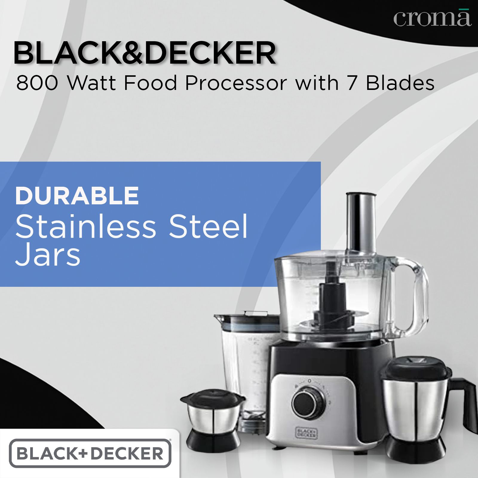 BLACK&DECKER 800 Watt Food Processor with 7 Blades (Black) BLACK&DECKER 800 Watt Food Processor with 7 Blades (Black)_7