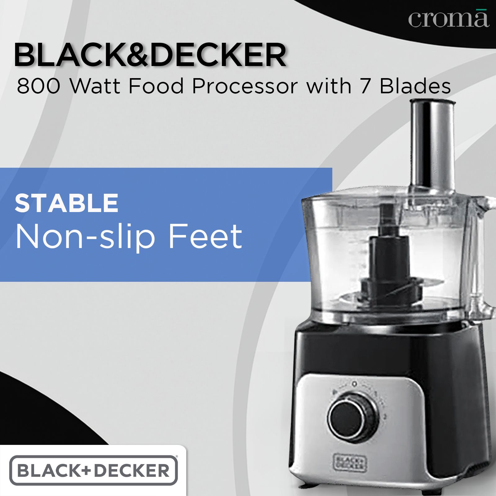 BLACK&DECKER 800 Watt Food Processor with 7 Blades (Black) BLACK&DECKER 800 Watt Food Processor with 7 Blades (Black)_8