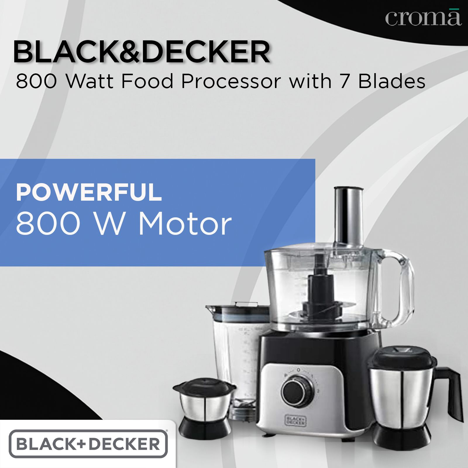 BLACK&DECKER 800 Watt Food Processor with 7 Blades (Black) BLACK&DECKER 800 Watt Food Processor with 7 Blades (Black)_4