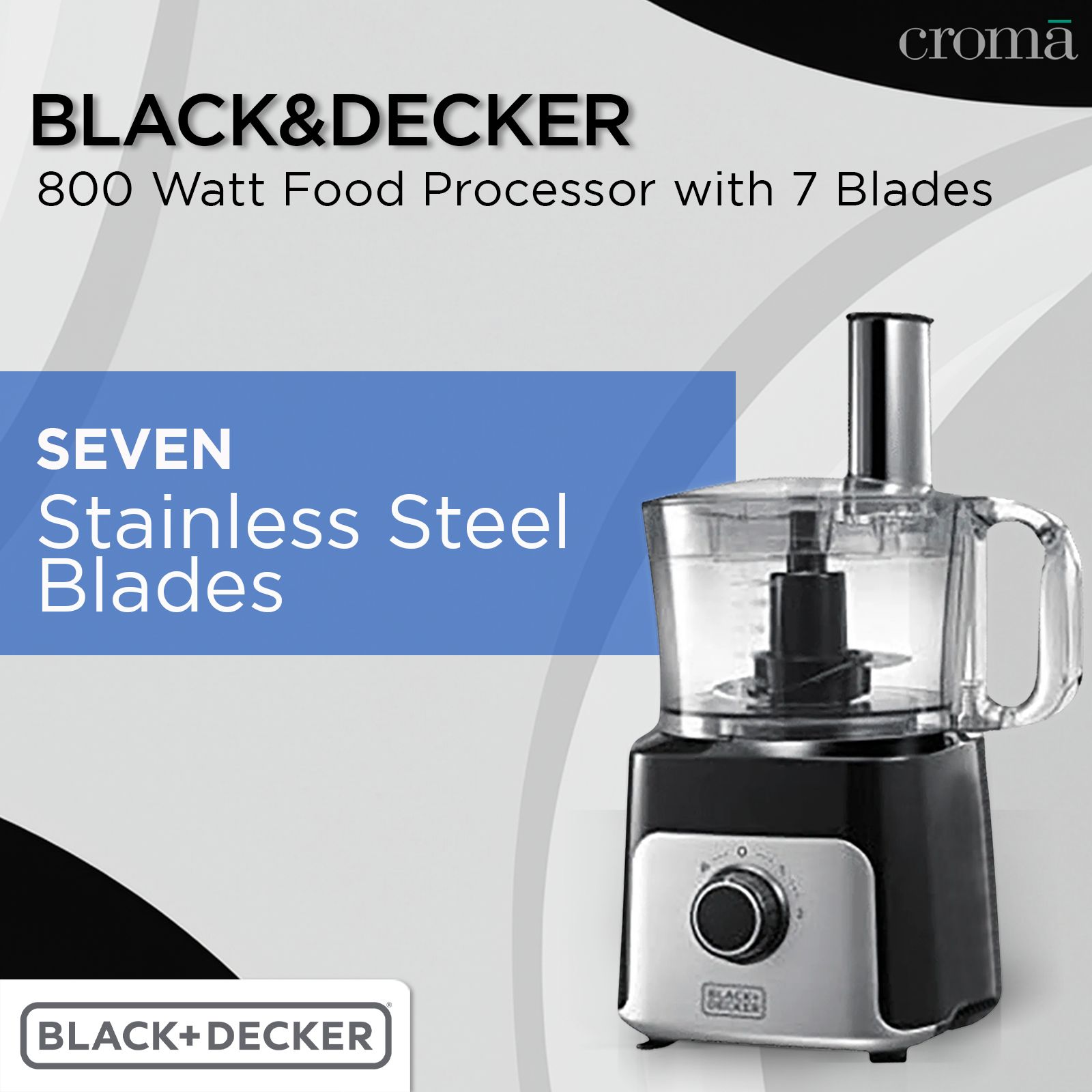 BLACK&DECKER 800 Watt Food Processor with 7 Blades (Black) BLACK&DECKER 800 Watt Food Processor with 7 Blades (Black)_5