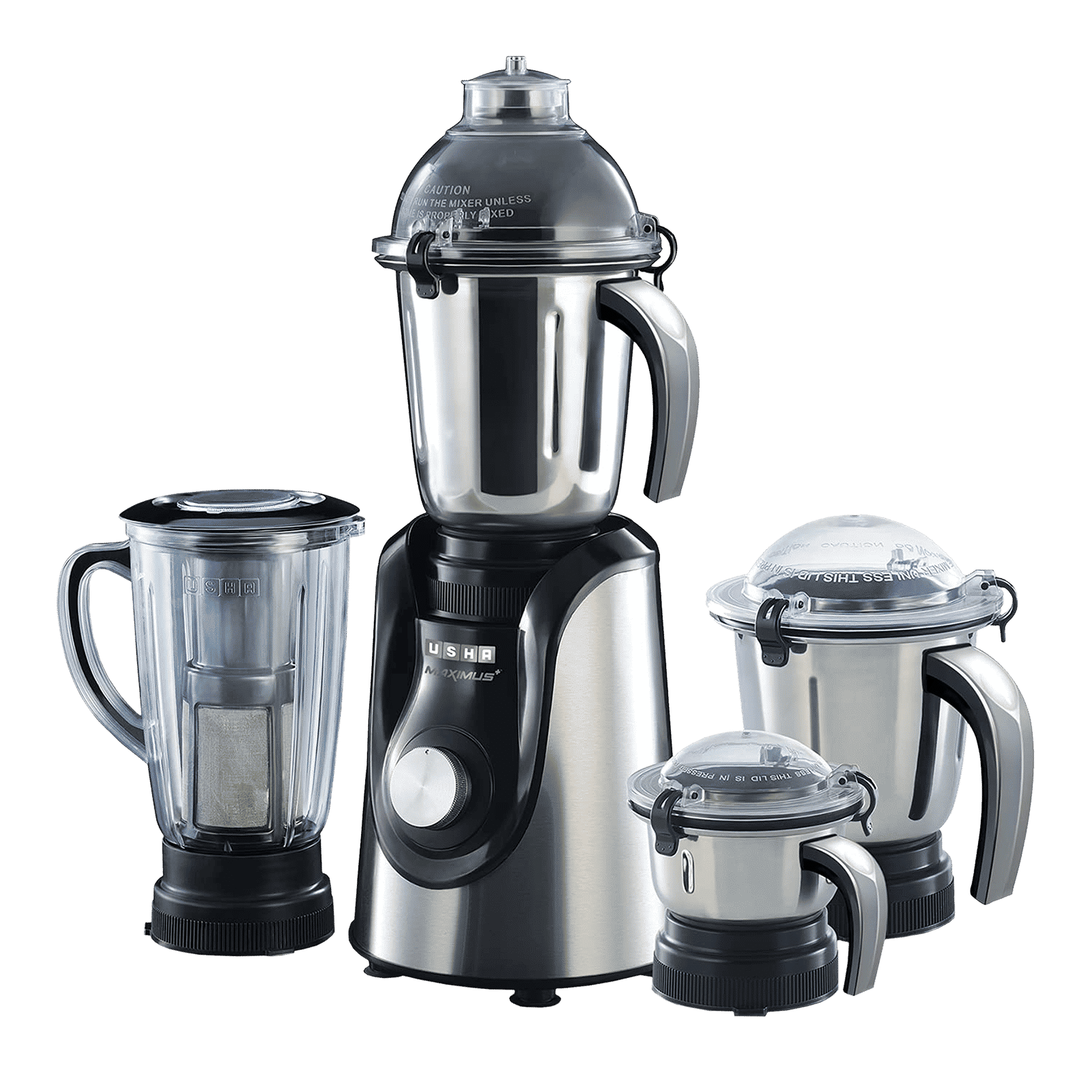 USHA Maximus Plus 800 Watt 4 Jars Mixer Grinder (21000 RPM, Overload Protection, Black)_1