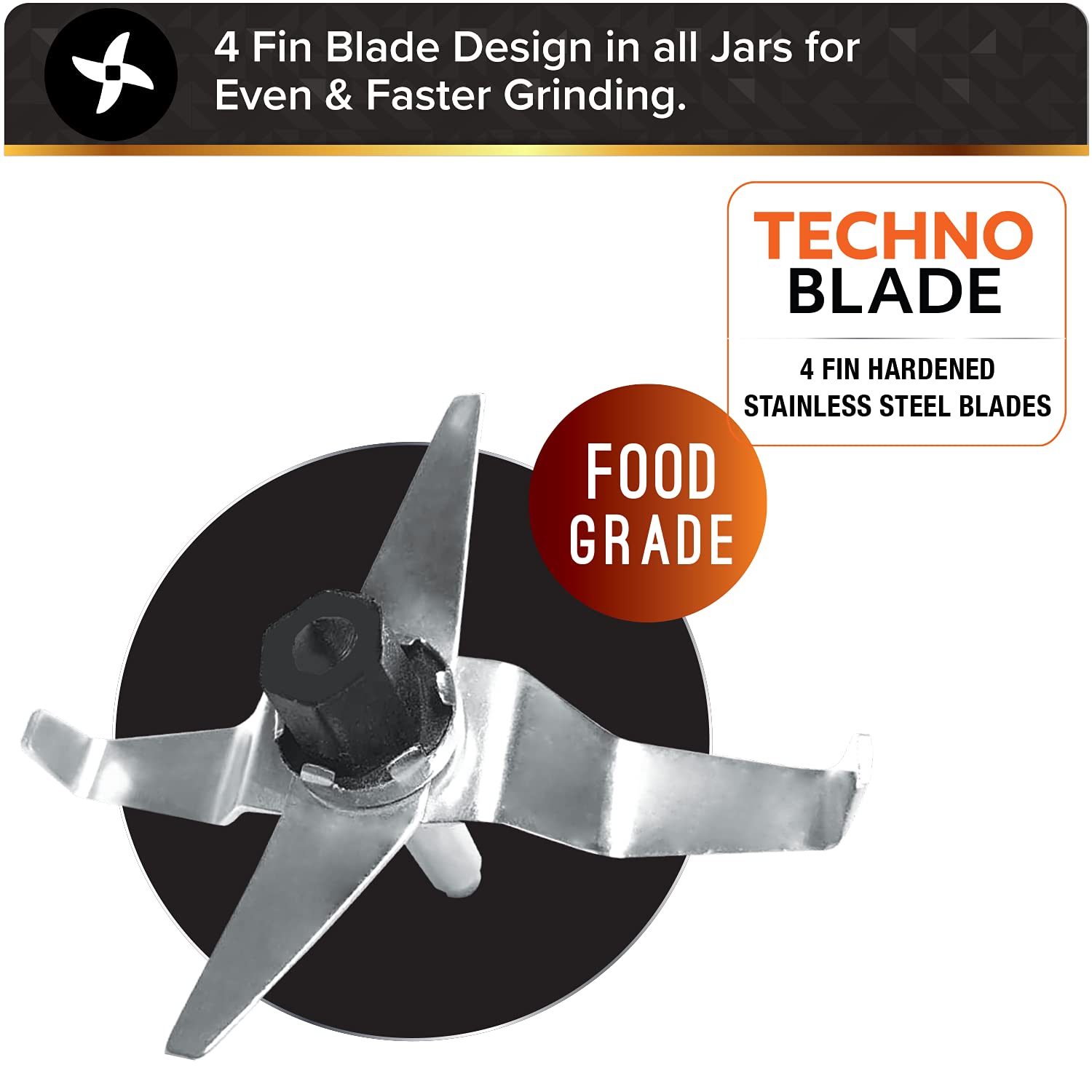 USHA Maximus Plus 800 Watt 4 Jars Mixer Grinder (21000 RPM, Overload Protection, Black)_14