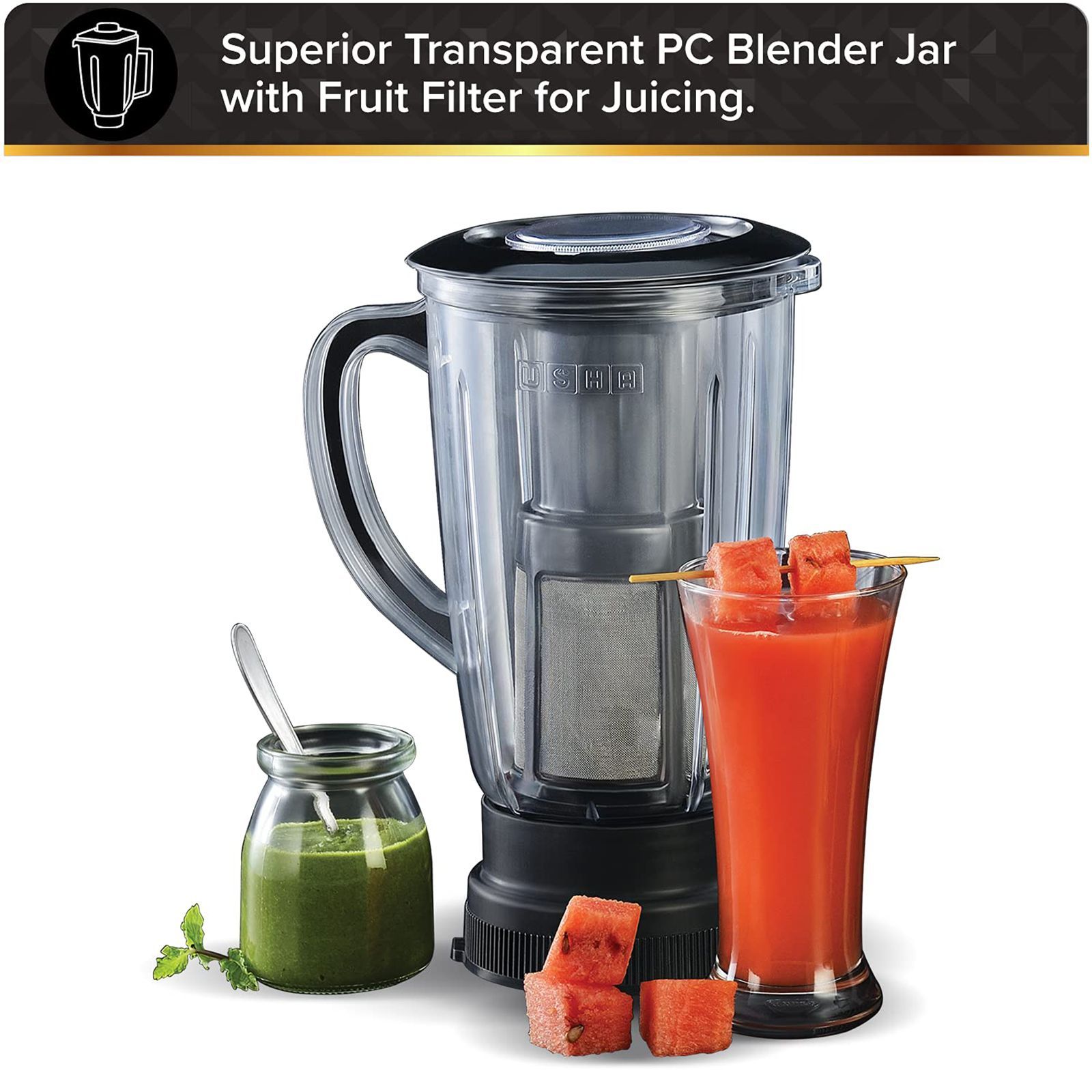 USHA Maximus Plus 800 Watt 4 Jars Mixer Grinder (21000 RPM, Overload Protection, Black)_18