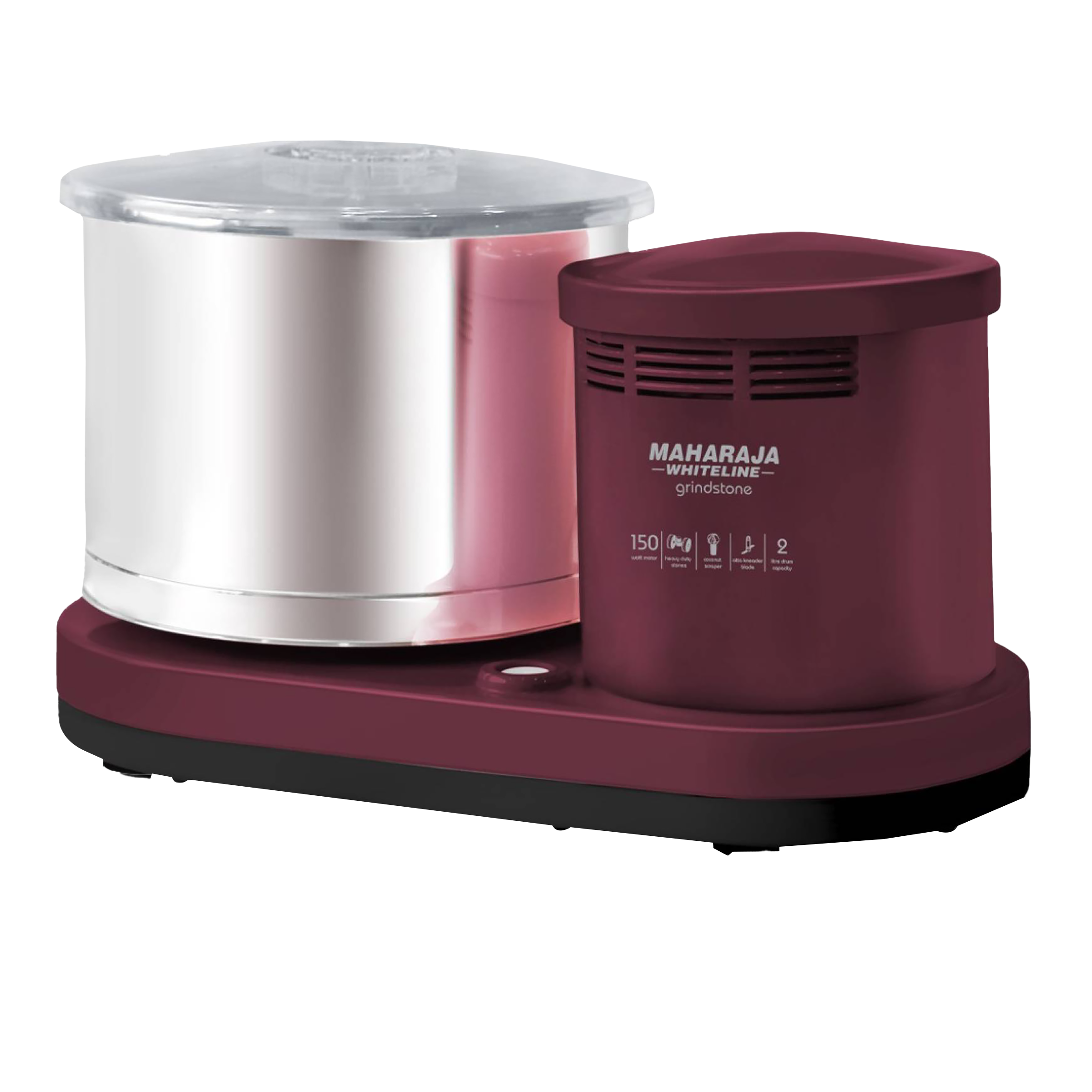 MAHARAJA WHITELINE Fortune 2 Litres 2 Stones Wet Grinder (Heavy Duty Operation, Cherry)_1