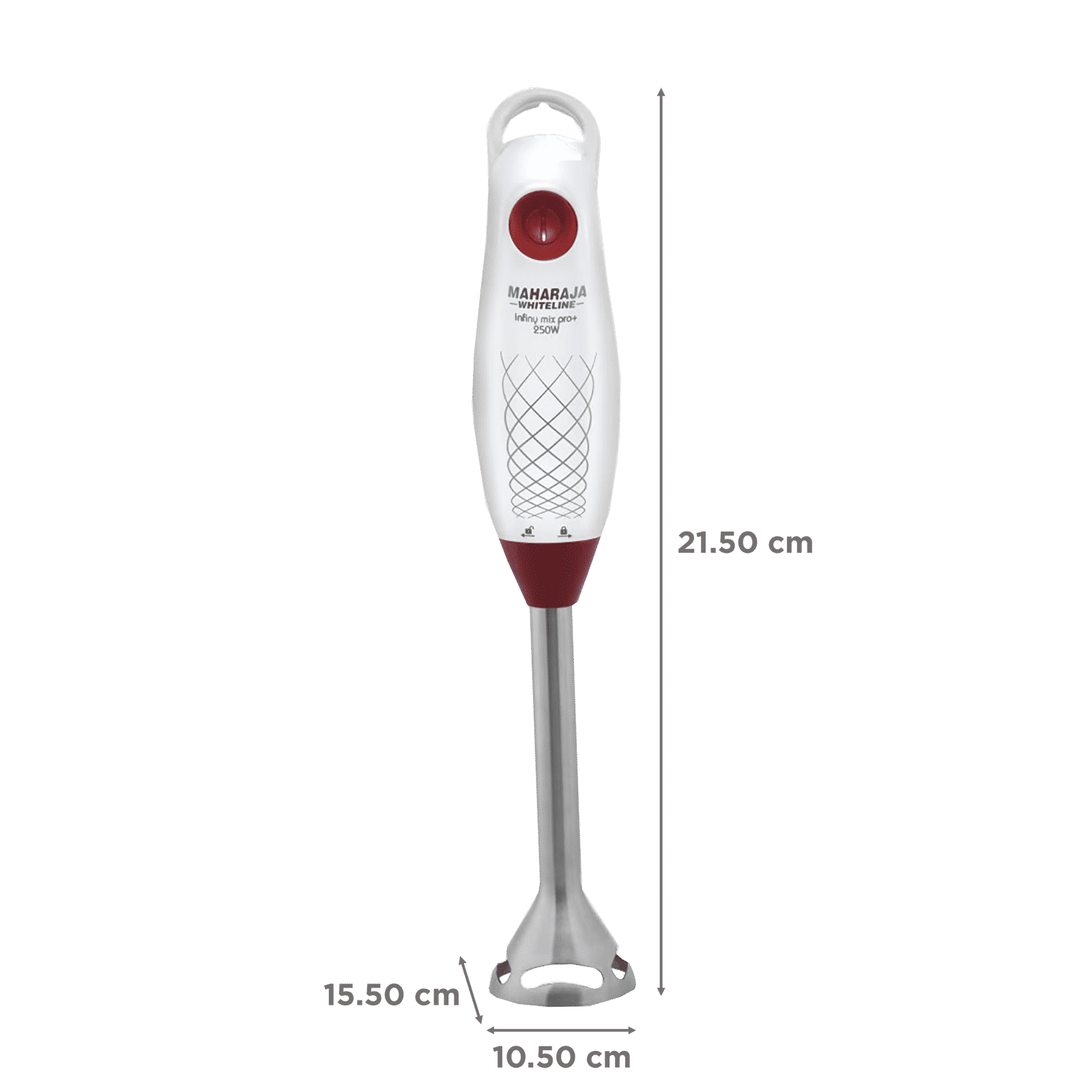 MAHARAJA WHITELINE Infiny Mix Pro+ 250 Watt Hand Blender with 3 Attachments (Ergonomic Handle, Red/White)_3