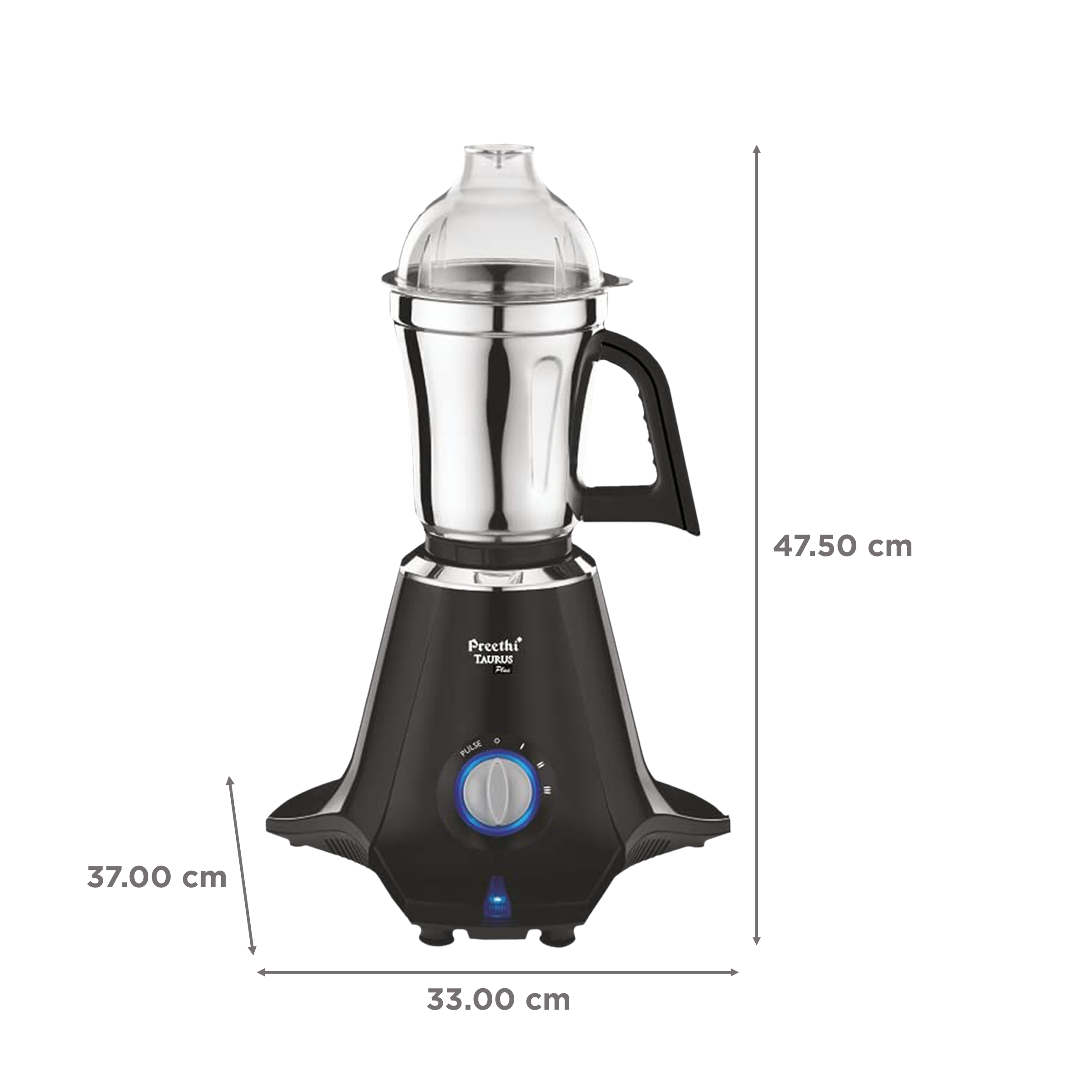 Preethi Taurus Plus 1000 Watt 4 Jars Juicer Mixer Grinder (19000 RPM, 3D Cooling System, Black)_3