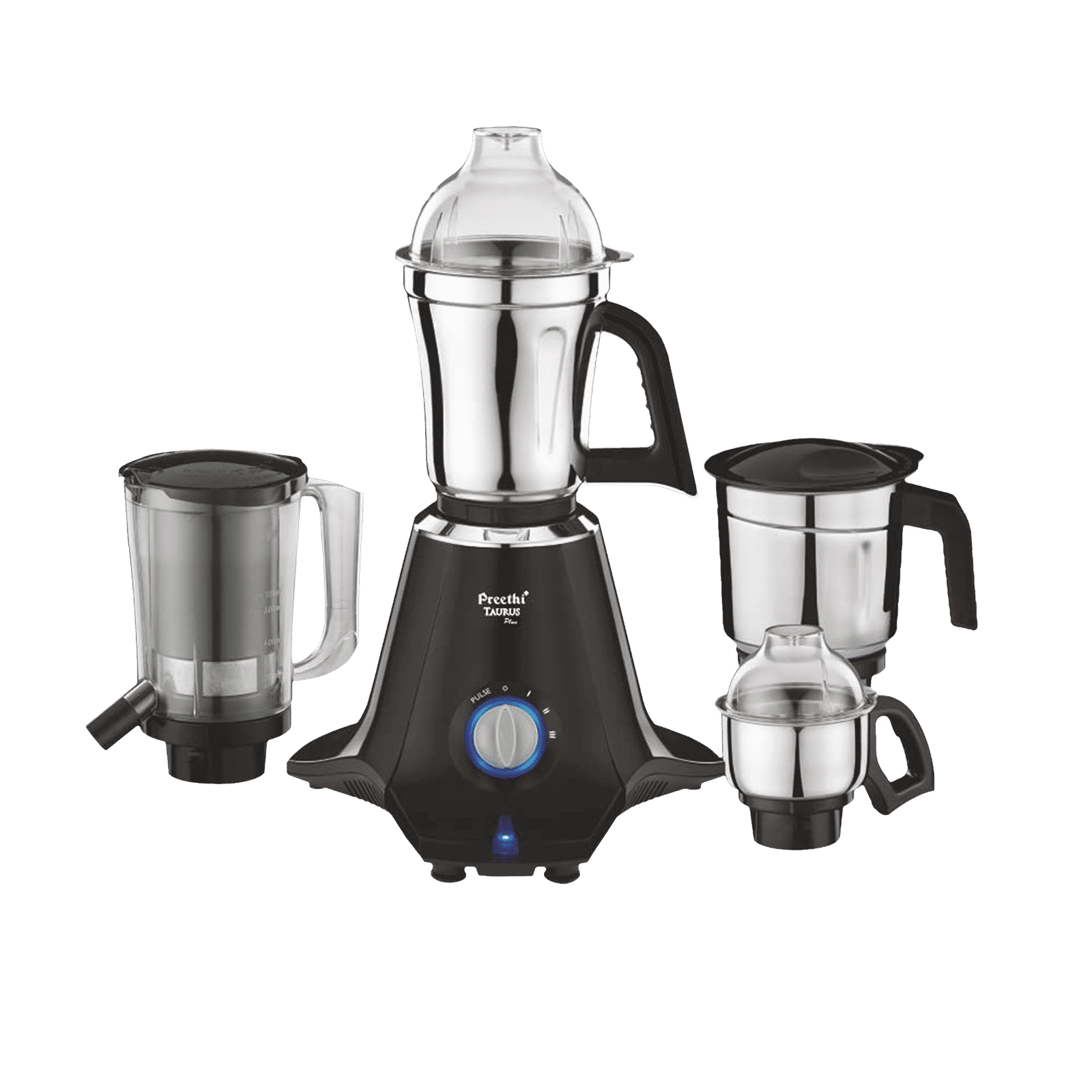 Preethi Taurus Plus 1000 Watt 4 Jars Juicer Mixer Grinder (19000 RPM, 3D Cooling System, Black)_1
