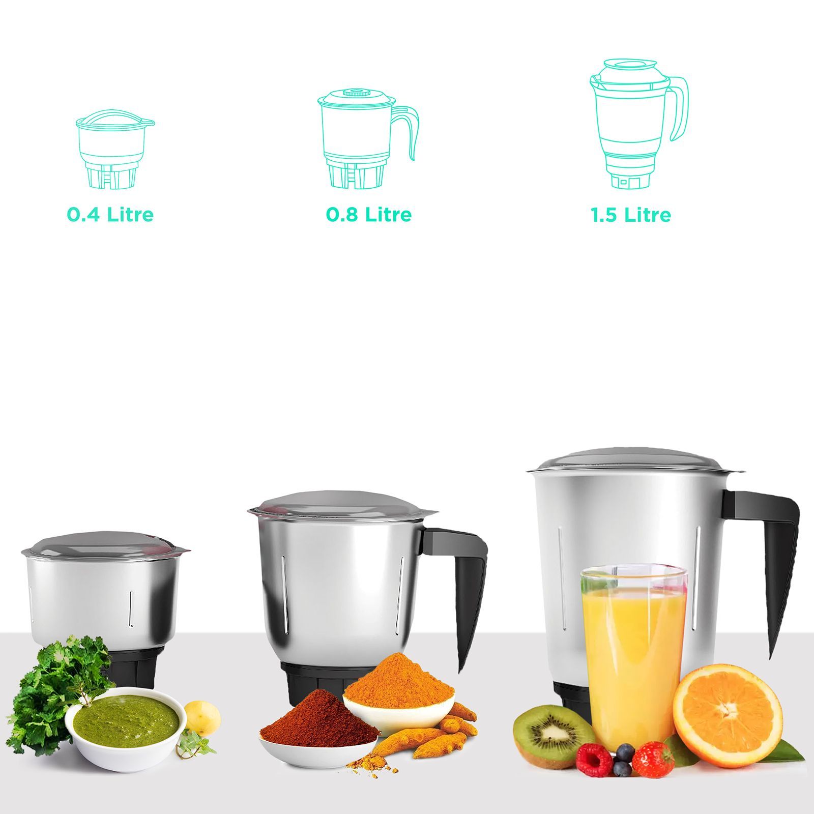 HAVELLS Segno 500 Watt 3 Jars Mixer Grinder (21000 RPM, 3 Speed Control with Pulse Function, Pink) HAVELLS Segno 500 Watt 3 Jars Mixer Grinder (21000 RPM, 3 Speed Control with Pulse Function, Pink)_4