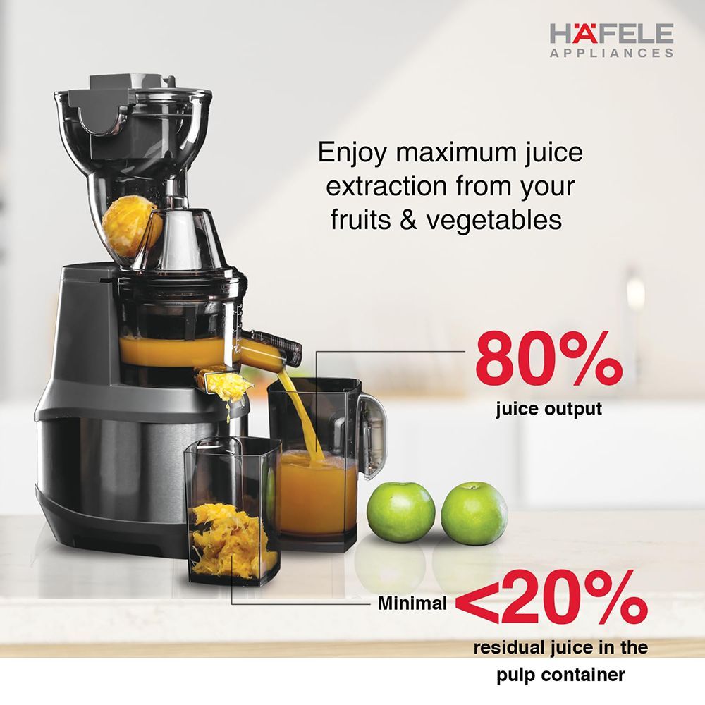 HAFELE Magnus 250 Watt Cold Press Juicer (35 RPM, Vertical Masticating Mechanism, Black)_15