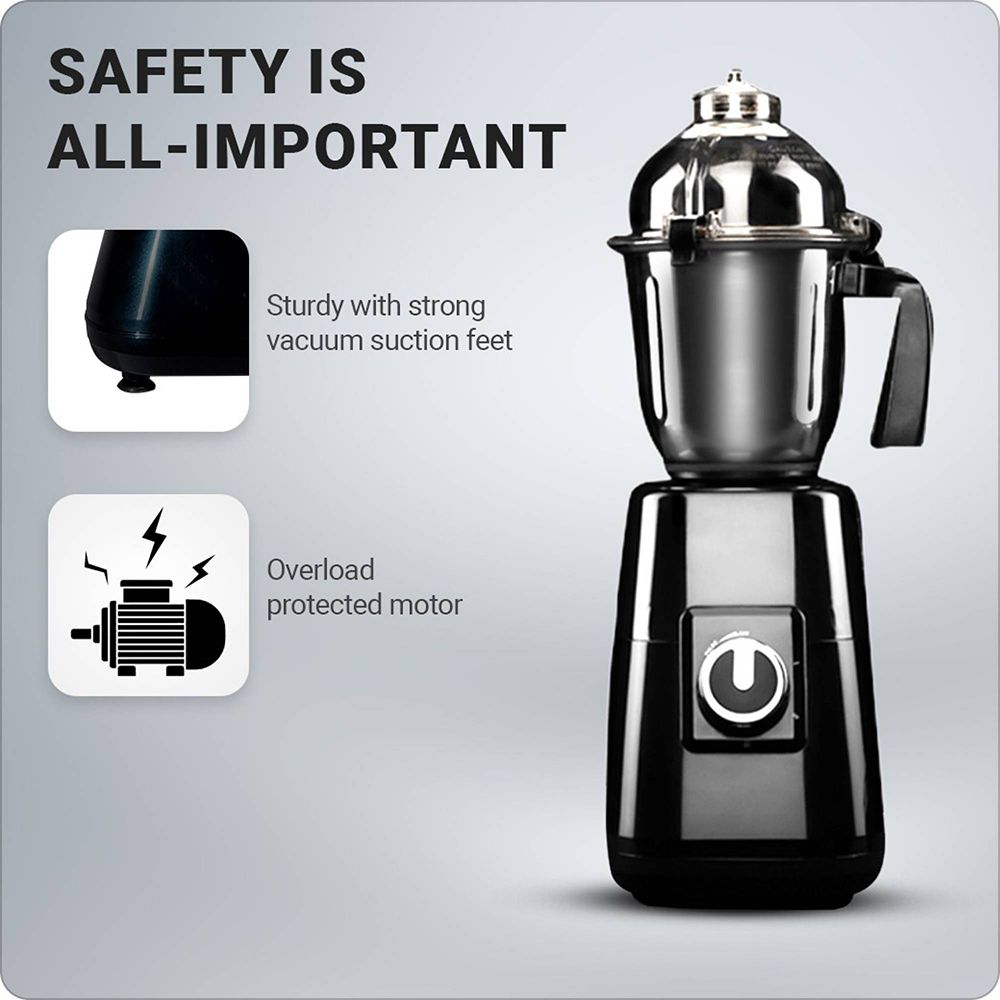 HAFELE Eleganz 800 Watt 3 Jars Mixer Grinder (20000 RPM, 3 Speed Control with Pulse Function, Black)_15