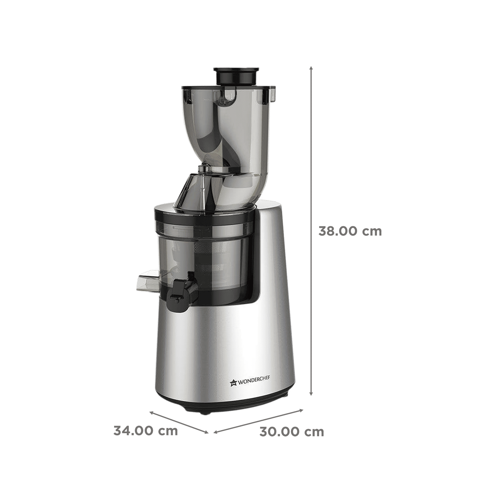 WONDERCHEF V6 200 Watt 2 Jars Cold Press Slow Juicer (43 RPM, Cold Press Technology, Black/Silver)_3