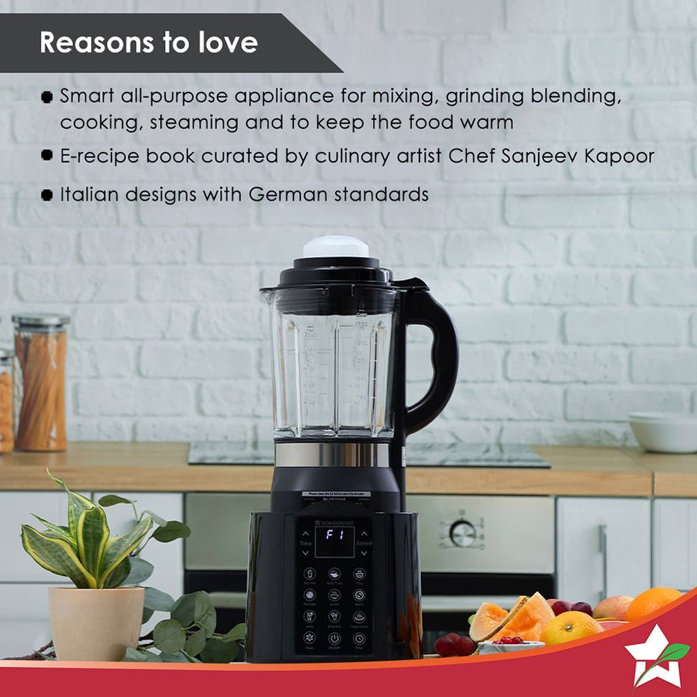 WONDERCHEF Nutri Cook 1250 Watt 1 Jar Heater Blender (24000 RPM, 9 Pre-set Functions, Black) WONDERCHEF Nutri Cook 1250 Watt 1 Jar Heater Blender (24000 RPM, 9 Pre-set Functions, Black)_10