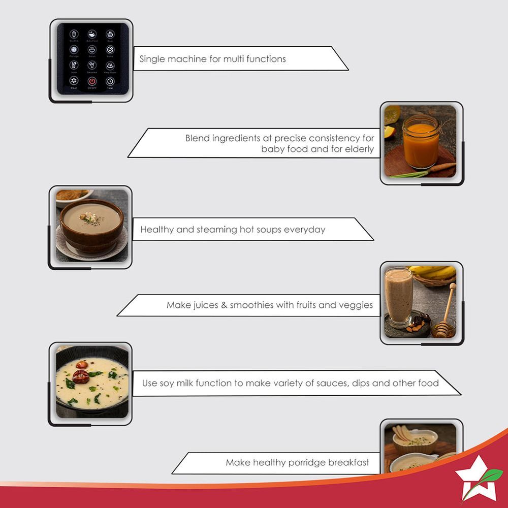 WONDERCHEF Nutri Cook 1250 Watt 1 Jar Heater Blender (24000 RPM, 9 Pre-set Functions, Black) WONDERCHEF Nutri Cook 1250 Watt 1 Jar Heater Blender (24000 RPM, 9 Pre-set Functions, Black)_11