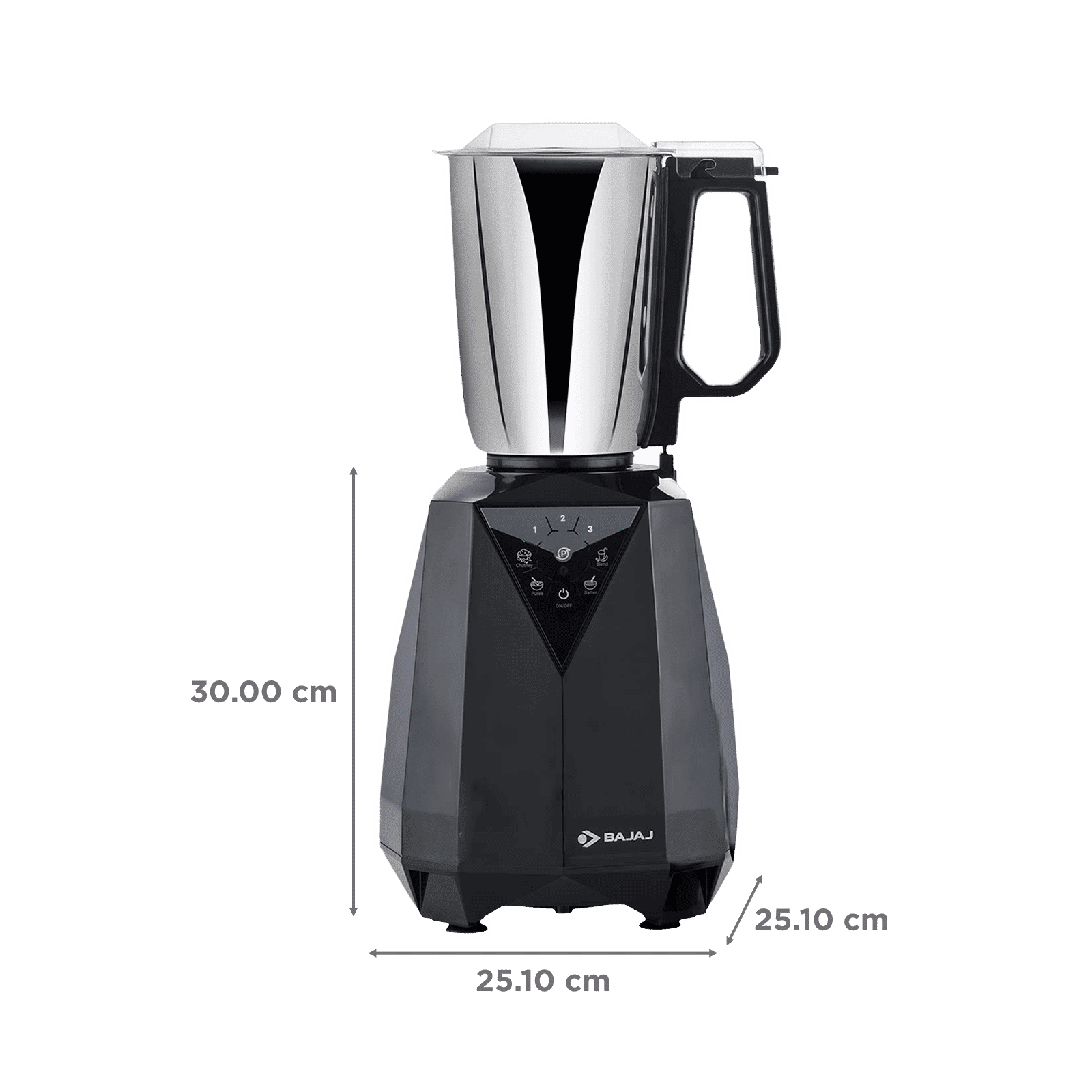 BAJAJ Juvel Digi 800 Watt 3 Jars Mixer Grinder (Pulse Function, Dark Grey)_3