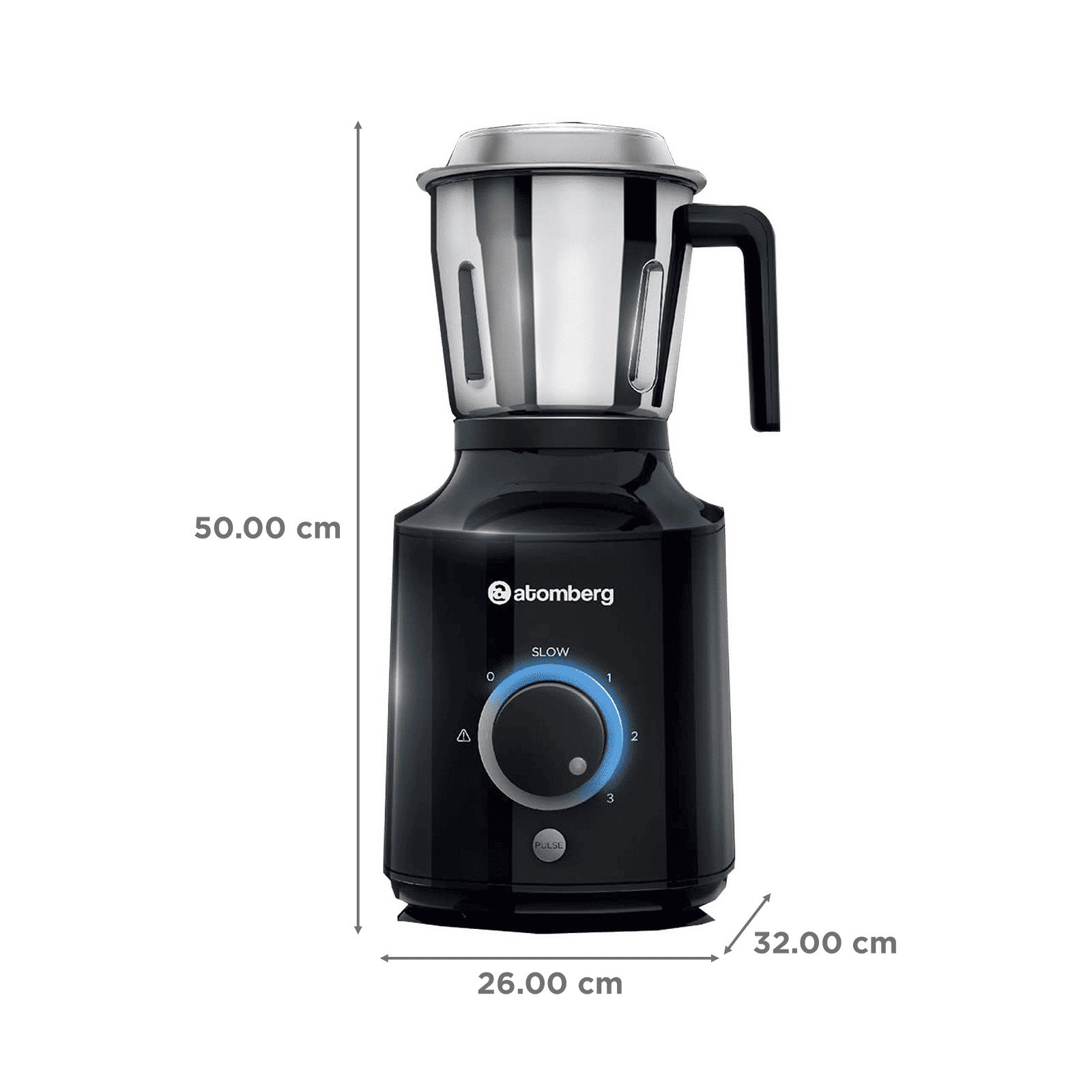 atomberg MG 1 485 Watt 4 Jars Mixer Grinder (18000 RPM, 4 Speed Control, Black)_3