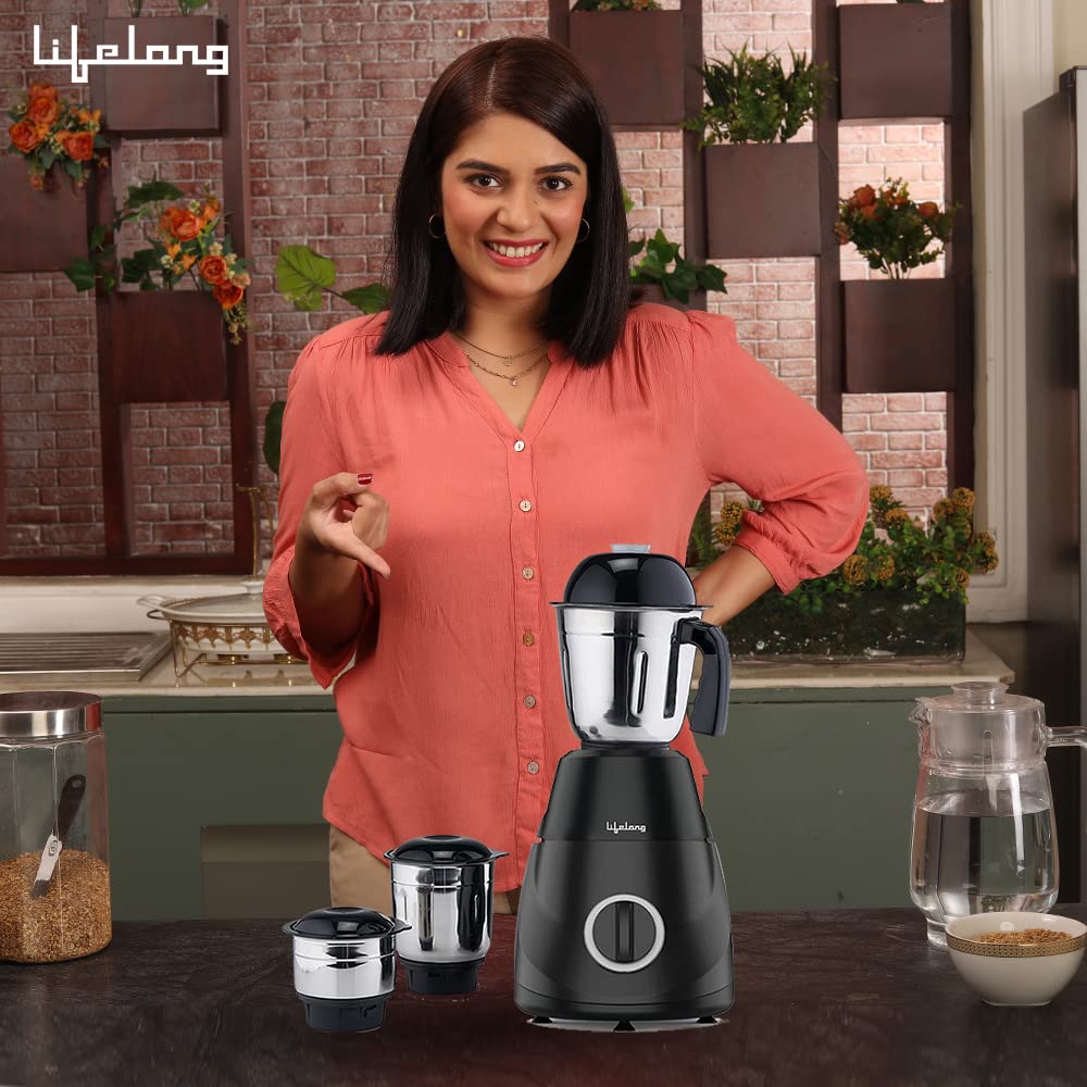 Lifelong Power Pro LX 500 Watt 3 Jars Mixer Grinder (18000 RPM, 3 Speed Control with Incher, Black)_10