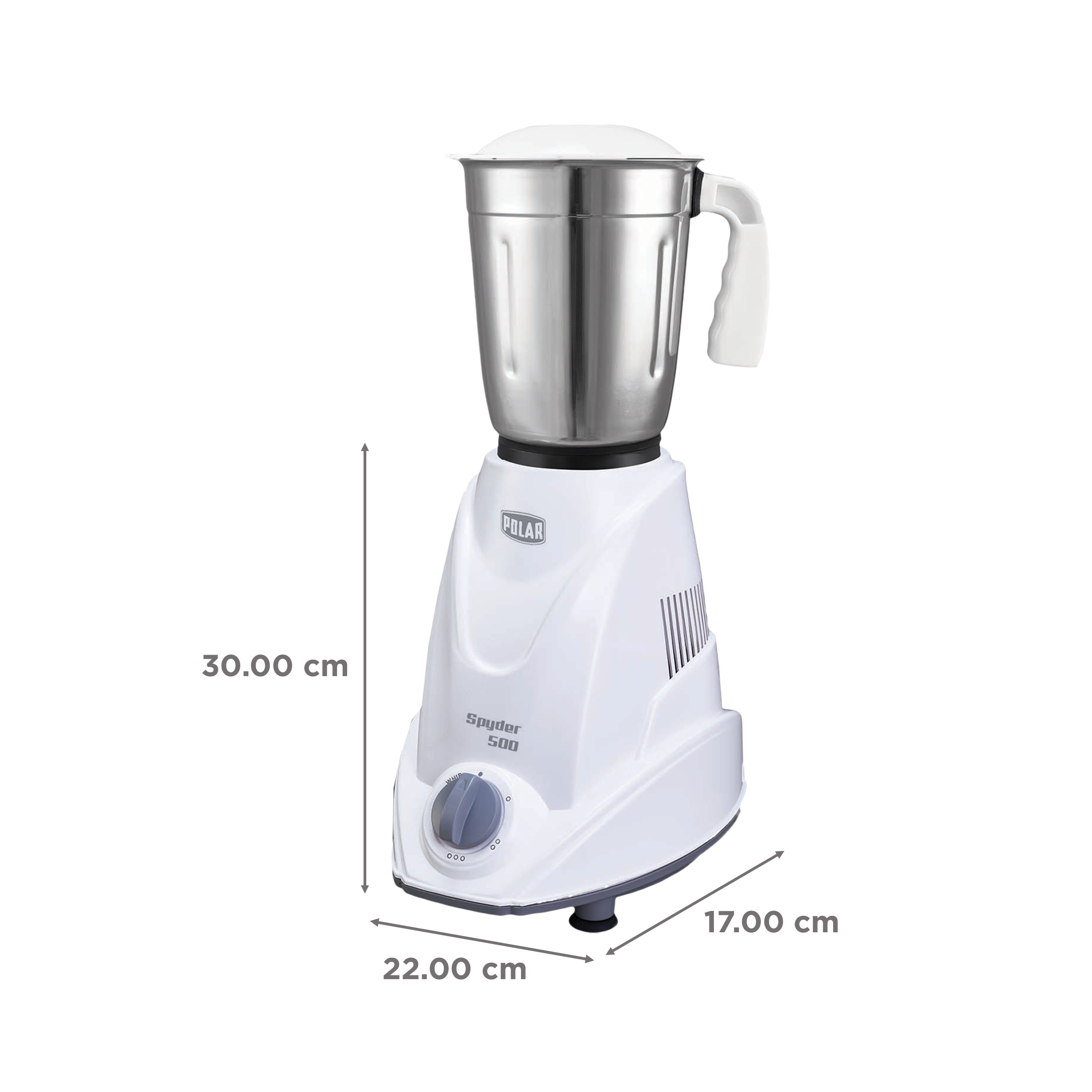POLAR Spyder 500 Watt 3 Jars Mixer Grinder (Auto Shut Off Protection, White) POLAR Spyder 500 Watt 3 Jars Mixer Grinder (Auto Shut Off Protection, White)_3