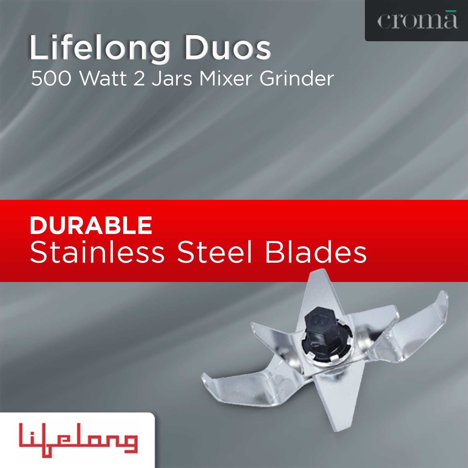 Lifelong Duos 500 Watt 2 Jars Mixer Grinder (Shock Proof Body, Grey) Lifelong Duos 500 Watt 2 Jars Mixer Grinder (Shock Proof Body, Grey)_10