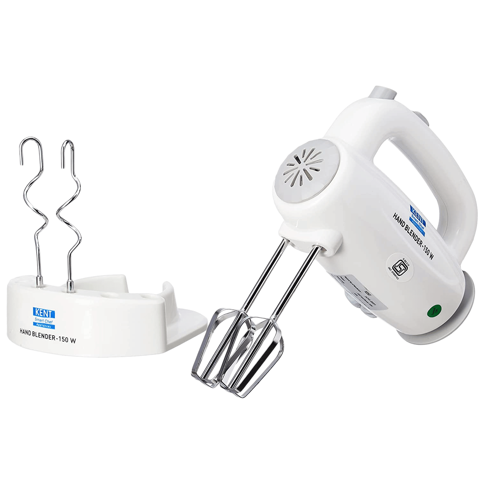 KENT 150 Watt 5 Speed Hand Blender with 4 Attachments (Overload Protection, White)_1