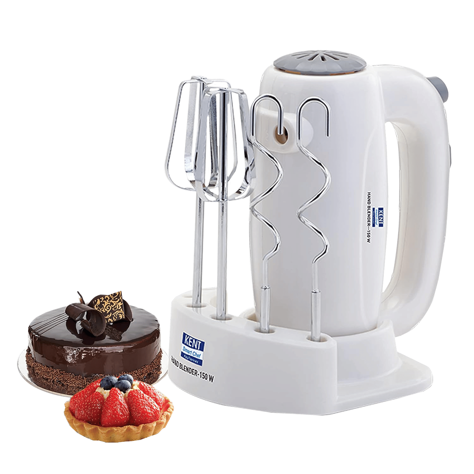 KENT 150 Watt 5 Speed Hand Blender with 4 Attachments (Overload Protection, White)_6