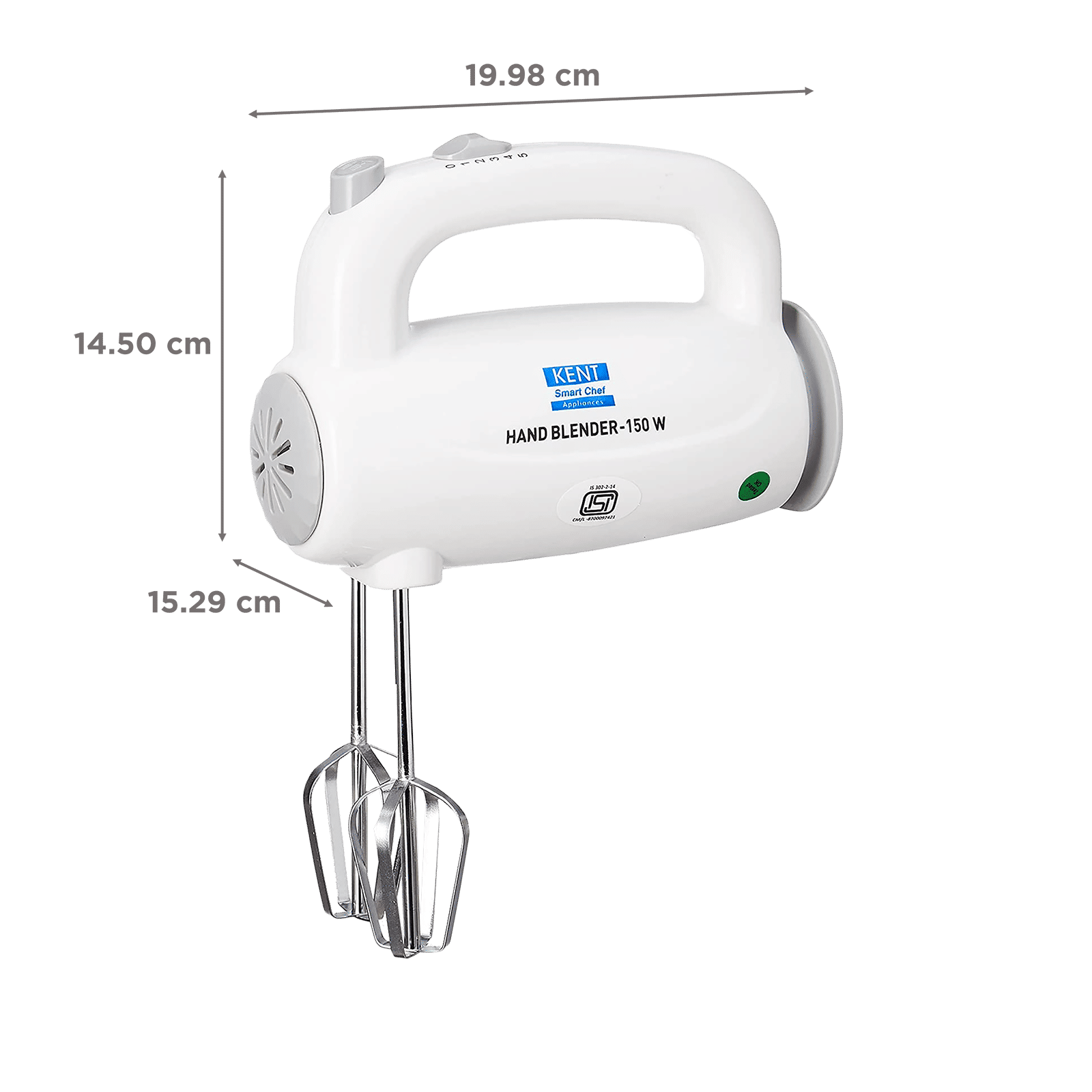 KENT 150 Watt 5 Speed Hand Blender with 4 Attachments (Overload Protection, White)_3