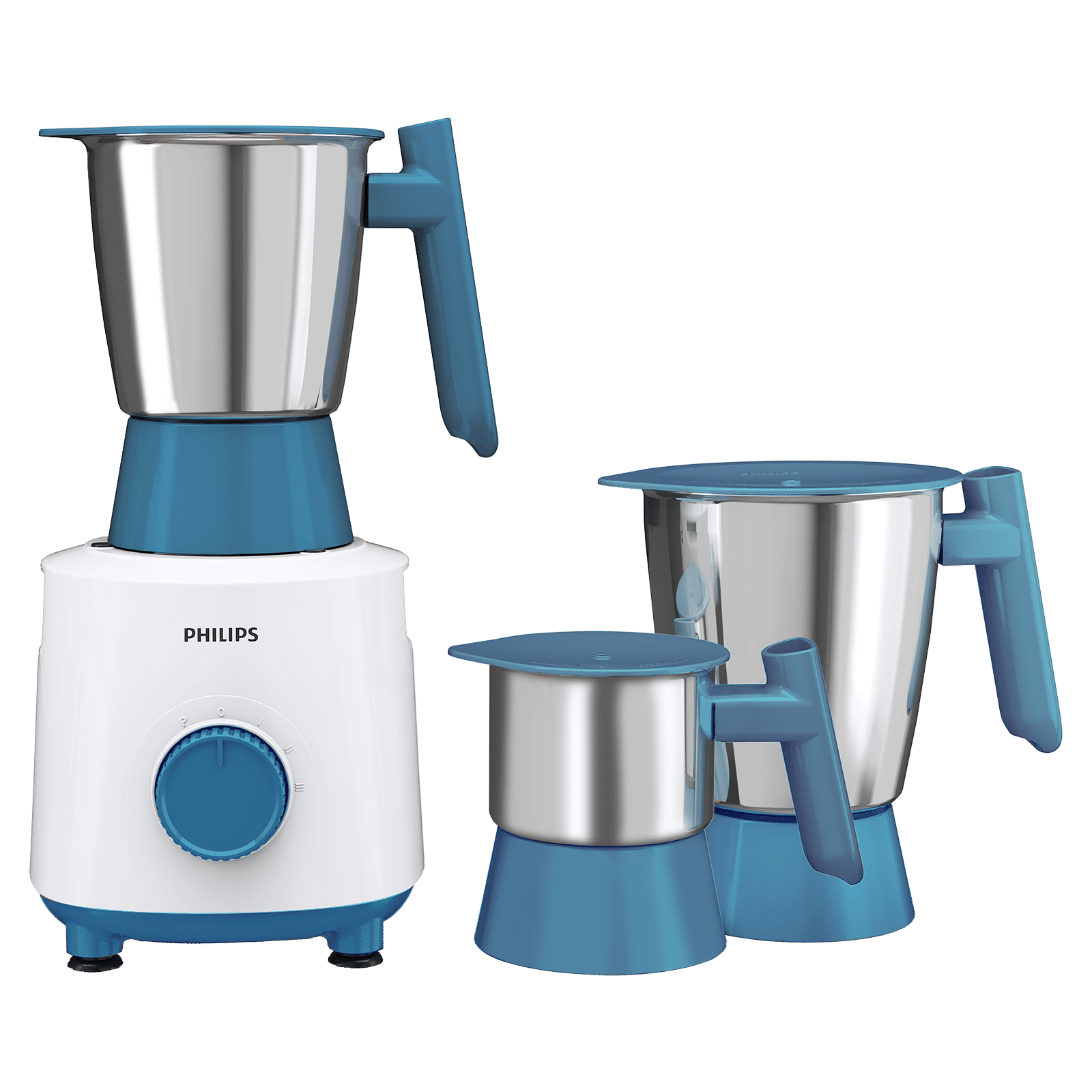PHILIPS 500 Watt 3 Jars Mixer Grinder (3 Speed Control with Pulse Function, White & Blue) PHILIPS 500 Watt 3 Jars Mixer Grinder (3 Speed Control with Pulse Function, White & Blue)_1